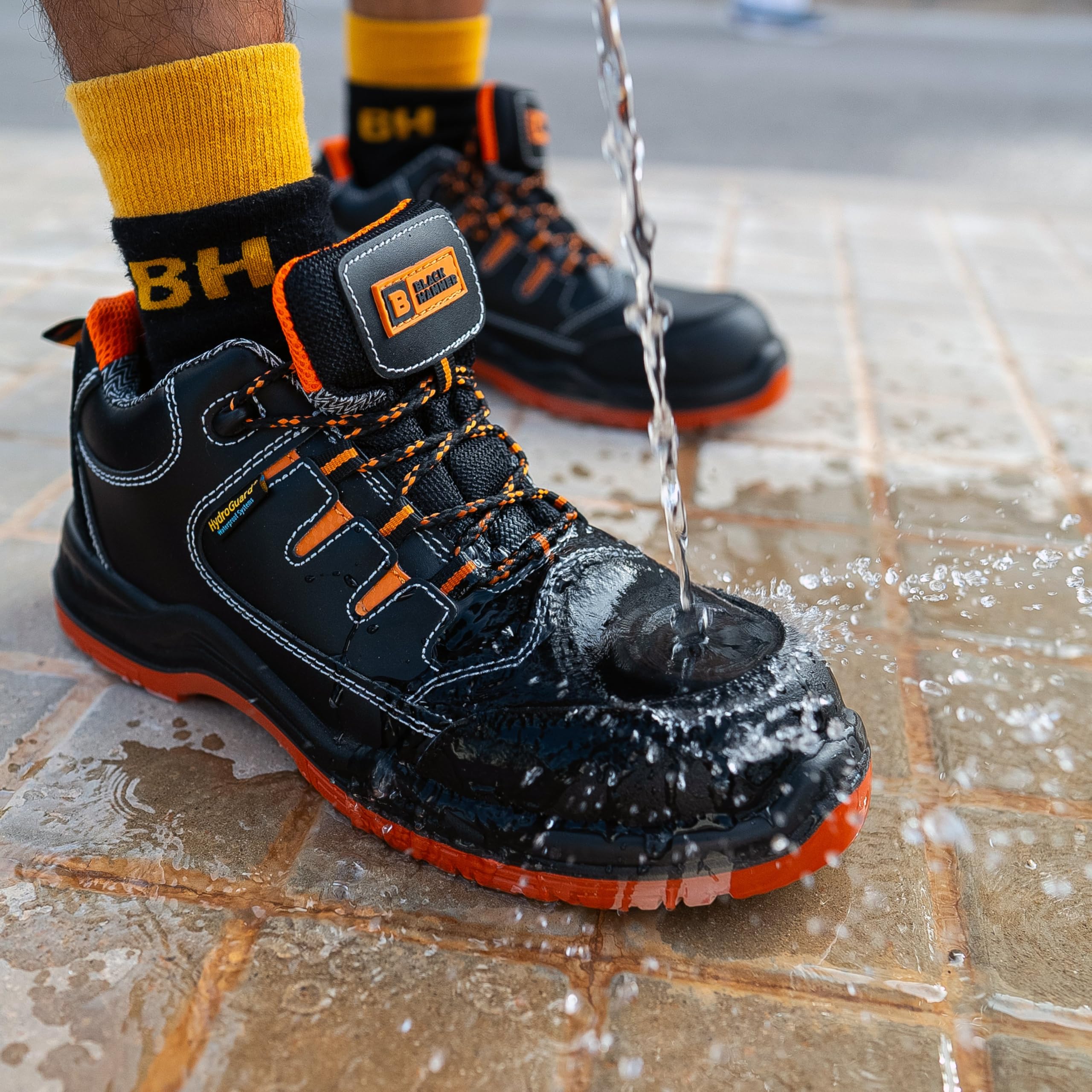 **Men's Black Hammer Composite Toe Waterproof Sneakers - Lightweight Hiking & Work Shoes S3 SRC Safety Rated - Perfect for Construction, Hiking & Outdoor Work**