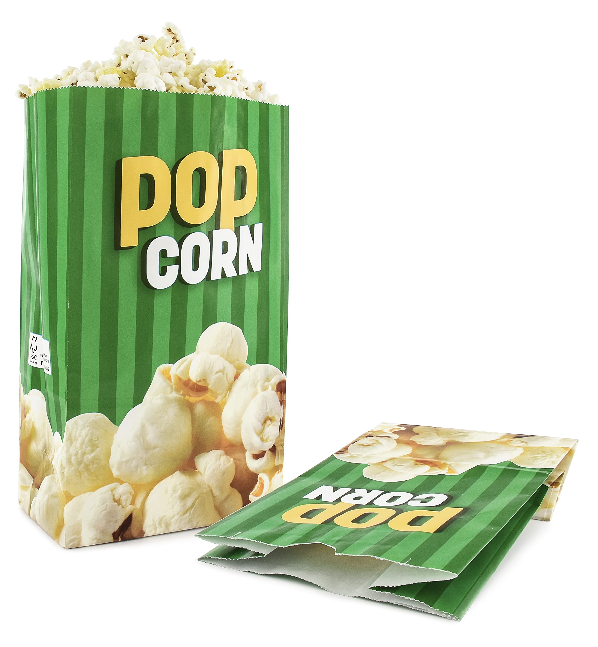 Snappy Popcorn Flat Bottom Theater Popcorn Bags - 130oz (500 Count) - Bulk Movie Theater Style Popcorn Containers for Concessions, Carnivals & Home Movie Nights