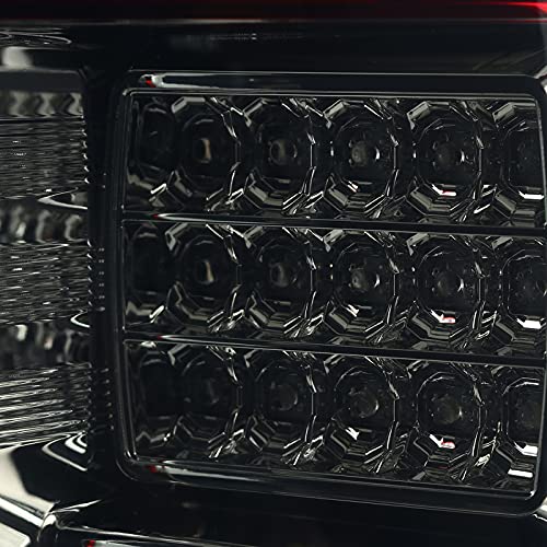 Spec-D Tuning Red Smoke LED Tail Lights with Light Bar - Compatible with 2018-2020 Ford F-150 (Left & Right Pair) - Enhanced Style & Visibility for Night Driving & Custom Truck Builds