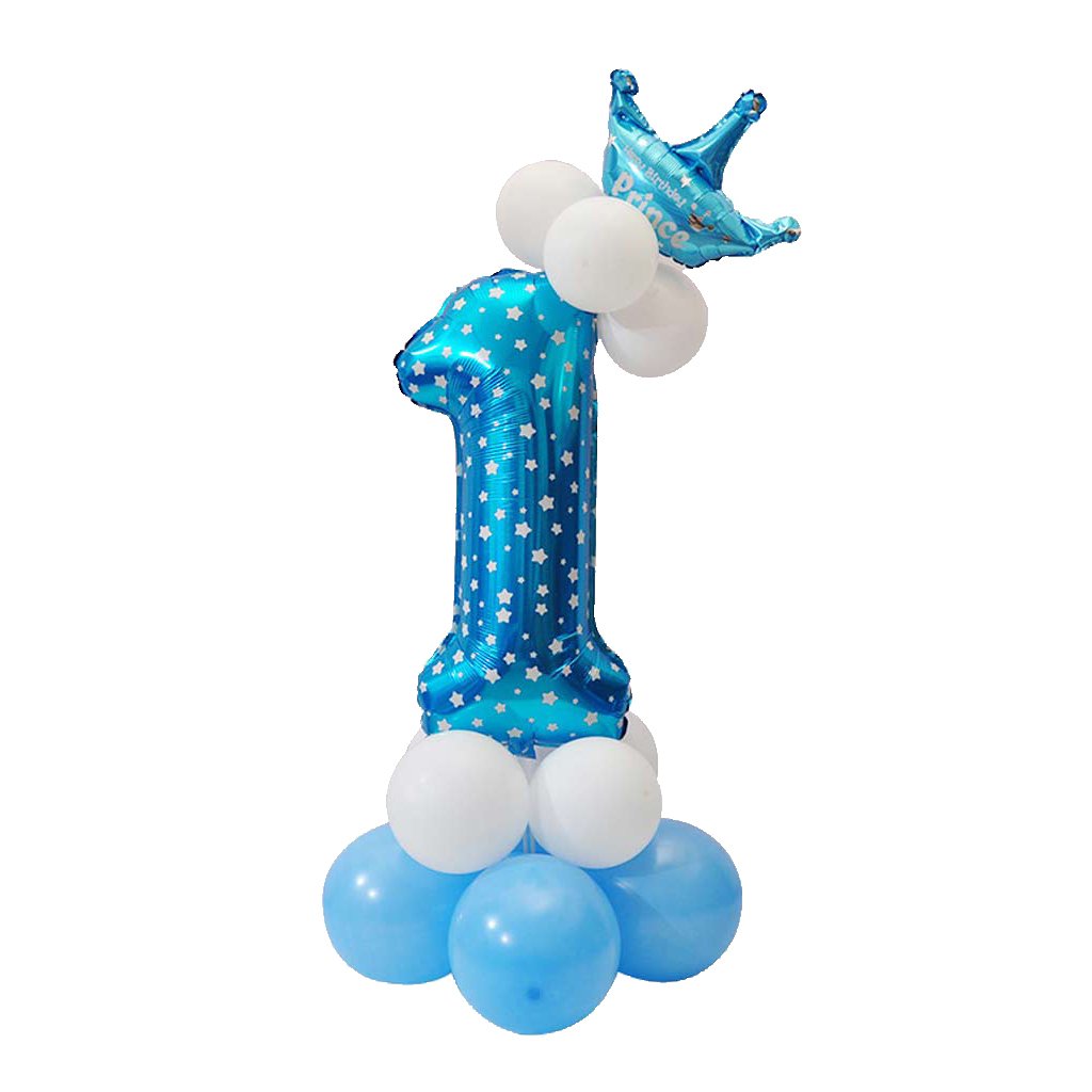joyMerit All Numbers Crown Balloons Column Set - Happy Birthday Party Decorations (Number 1, 2, 3, 4, 5) for Birthday Celebrations, Anniversaries & Special Events