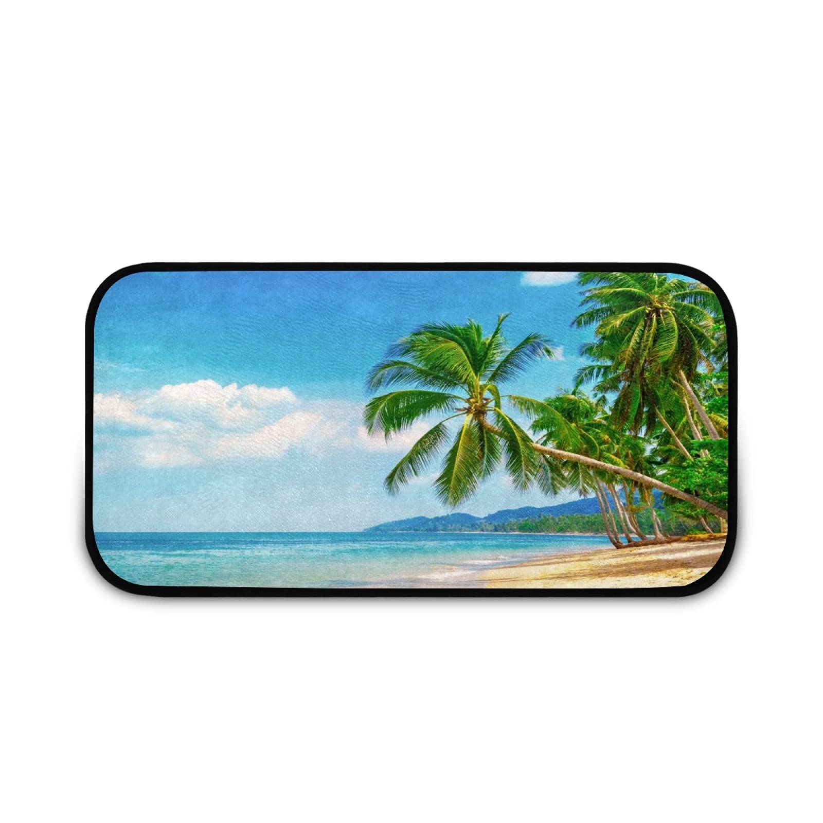 Anti-Fatigue Cushioned Kitchen Floor Mat - 40x20 Inch Waterproof Non-Slip Rug for in Front of Sink, Comfortable Standing Mat for Cooking & Dishwashing - Tree by The Sea Design