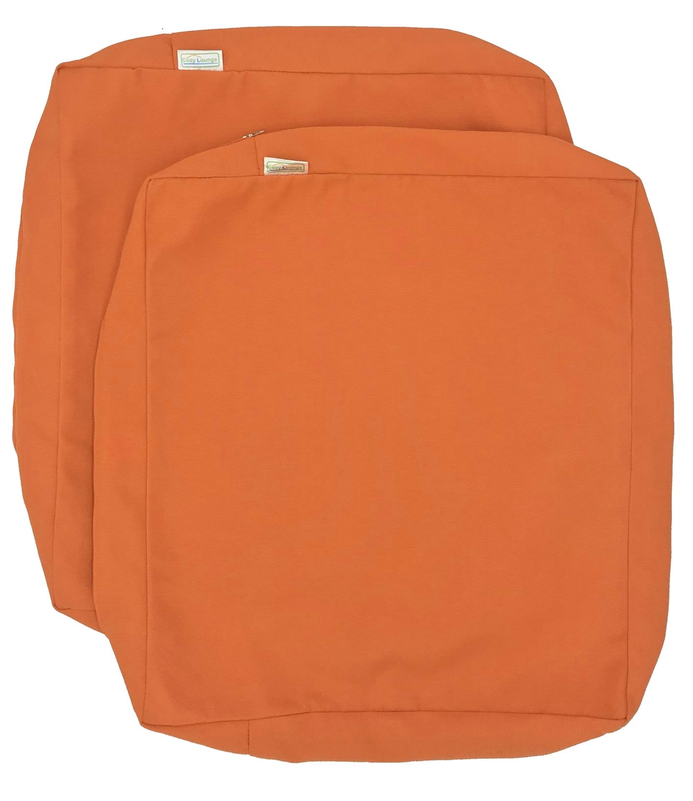 Waterproof UV-Resistant Patio Chair Cushion Covers - Indoor/Outdoor Use - Sunkissed Orange (22x20x4 Inches, Set of 2) - Perfect for Poolside Lounging, Garden Furniture & Backyard Relaxation