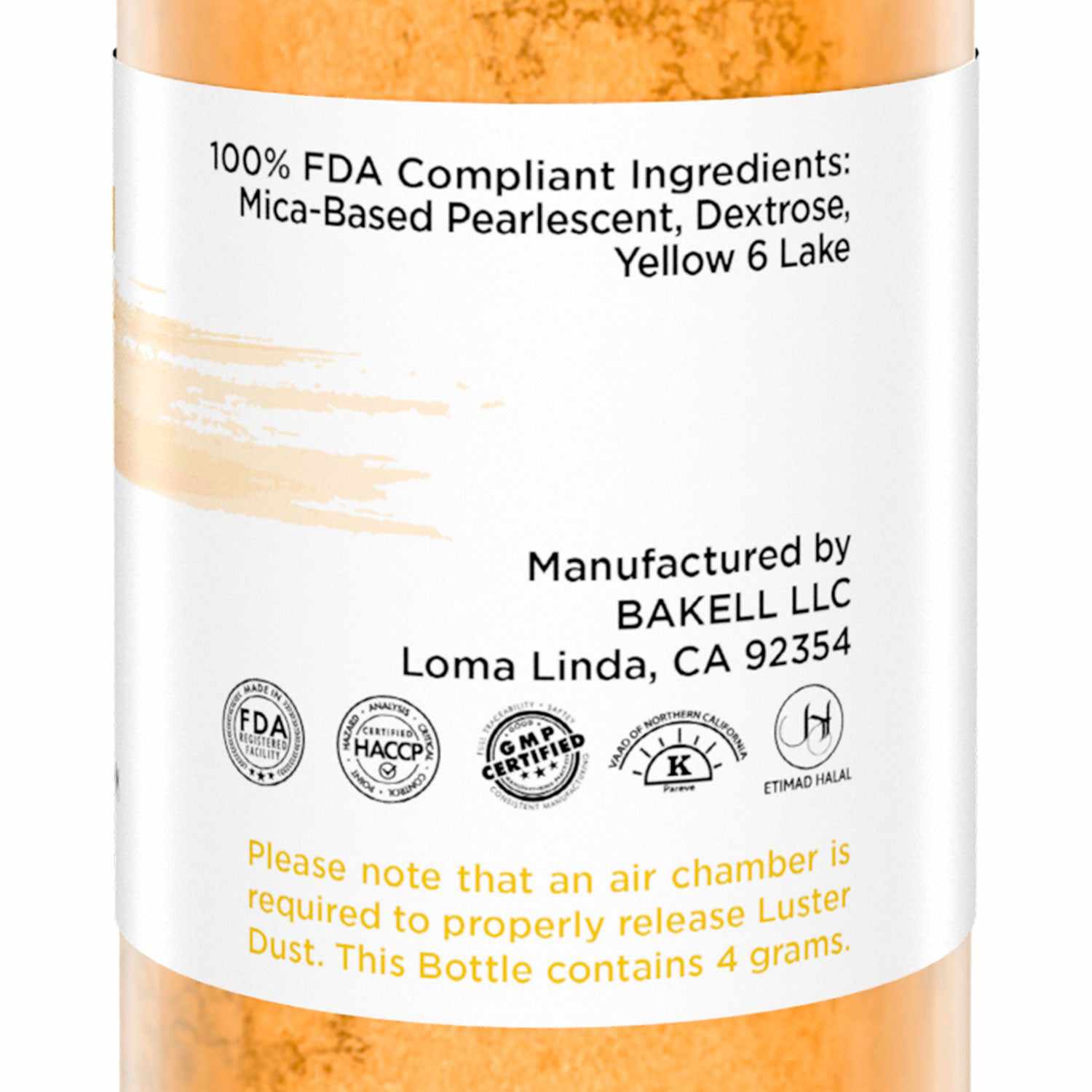 Premium Edible Orange Luster Dust 4g - Food Grade Cake Decorating Powder for Baking, Cookies & Cupcakes - Mini Pump Included for Easy Application - Perfect for Wedding Cakes, Birthday Parties & DIY Desserts