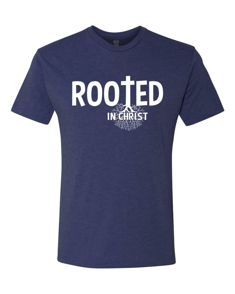 Rooted in Christ Christian Men's Premium Tri-Blend T-Shirt - Inspirational Faith Apparel for Church, Bible Study & Daily Wear