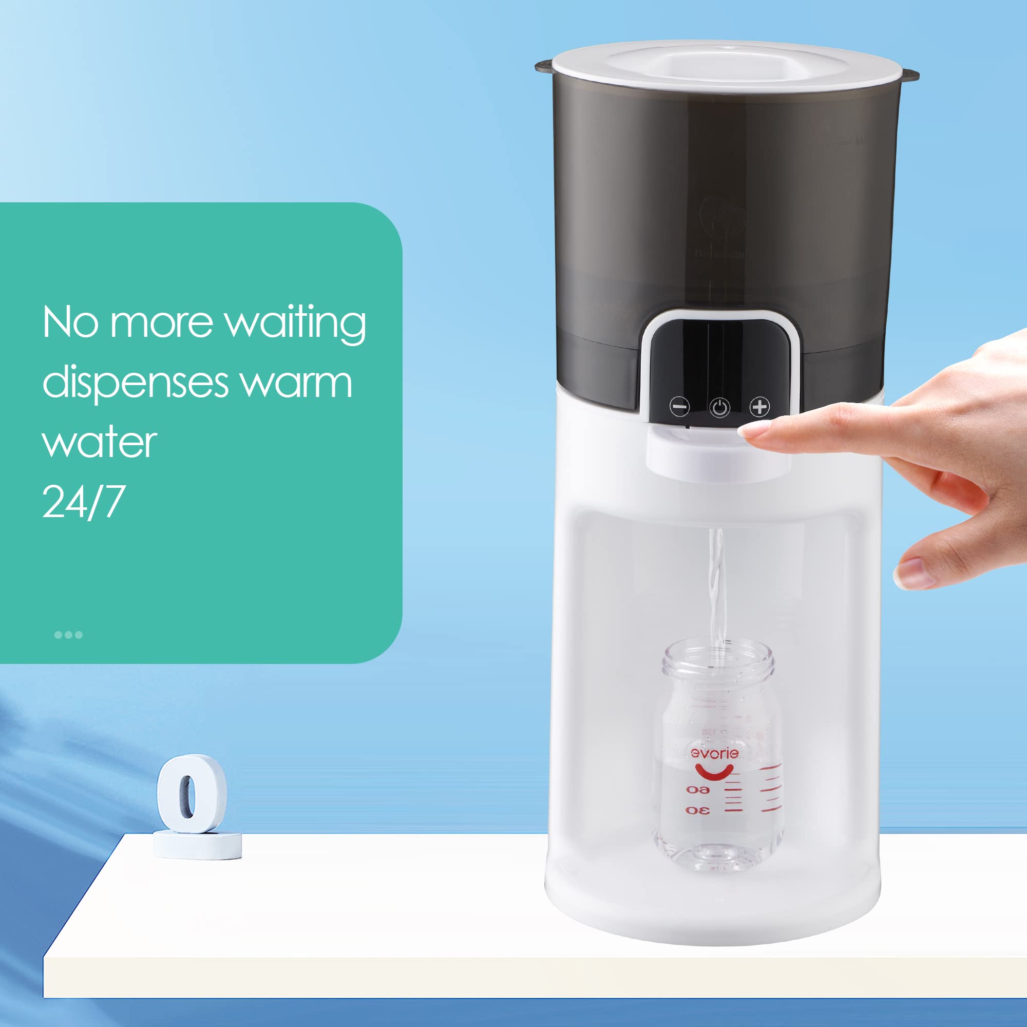 Bellababy Instant Baby Bottle Warmer & Formula Maker - 110V White Electric Bottle Warmer with Adjustable Temperature, Detachable Container for Easy Cleaning, 24/7 Keep Warm Feature - Perfect for Night Feedings, Travel, and Daycare Use