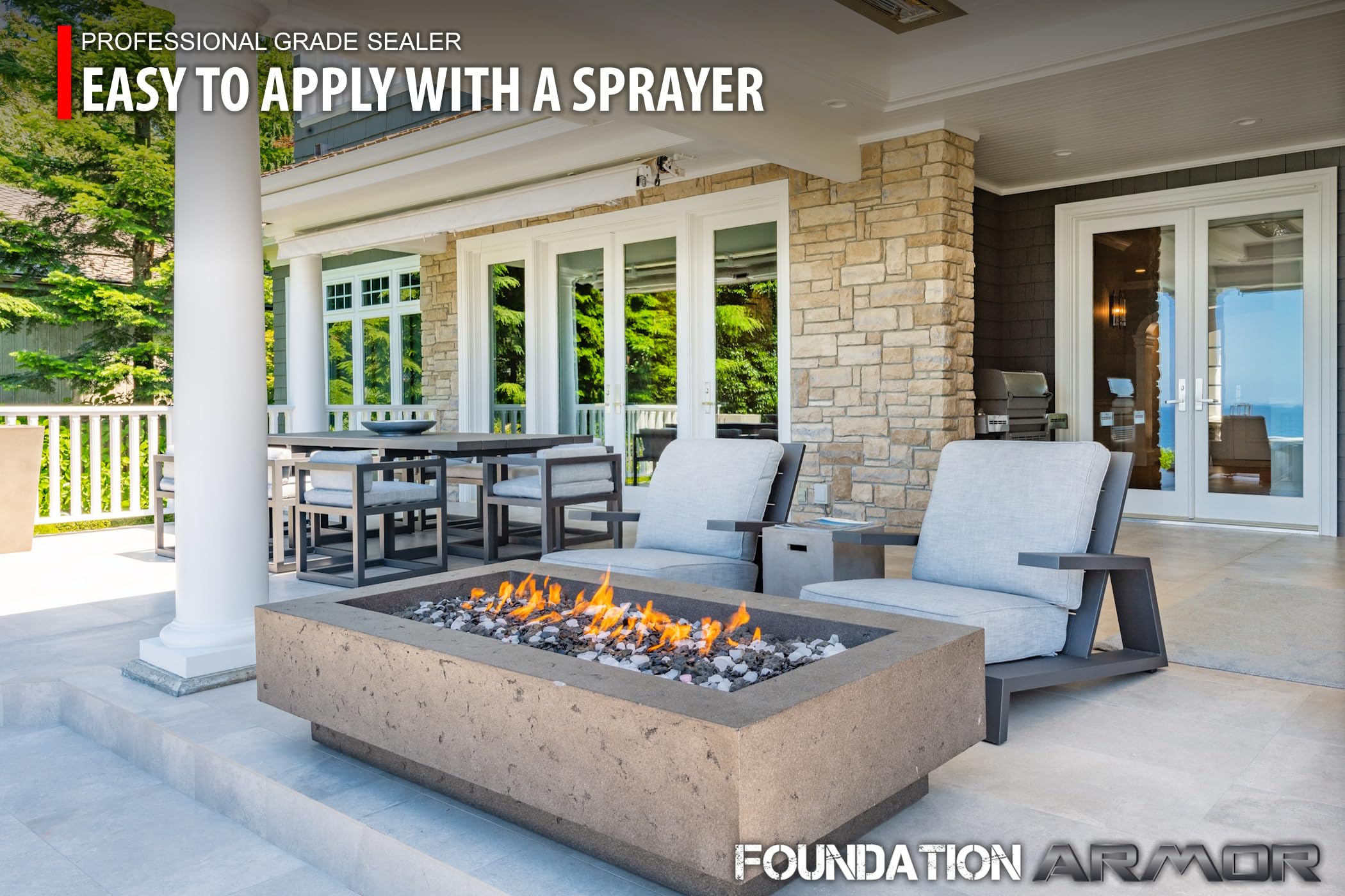 Armor SX5000 WB Water-Based Silane-Siloxane Sealer for Concrete, Brick, Pavers & Stone - Matte Finish Protective Coating - 1 Gallon - Ideal for Driveways, Patios & Masonry Surfaces