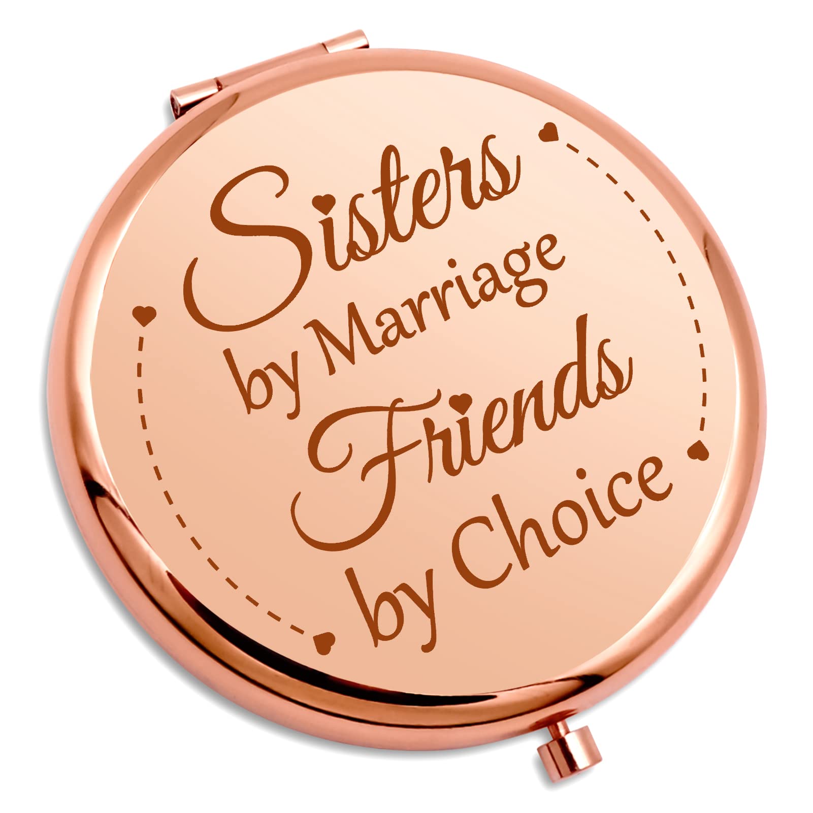 Elegant Compact Makeup Mirror - Perfect Wedding Gift for Sister-in-Law, Bridesmaid, or Bride | Thoughtful Bridal Shower, Friendship & Birthday Gift for Women | Bonus Sister Gift Idea for Special Occasions | Great for Travel, Home Vanity & Everyday Use