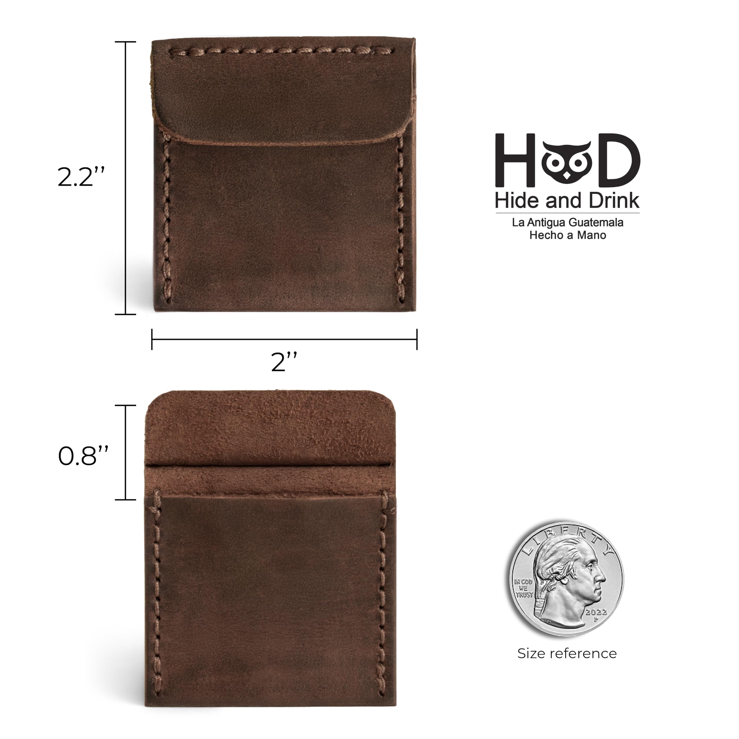 Hide & Drink Genuine Full Grain Leather Wedding Ring Case - Handmade Engagement Ring Pouch for Bride & Groom - Jewelry Storage Box for Travel, Ring Bearer & Proposal - Bourbon Brown - Perfect for Destination Weddings & Honeymoon Travel