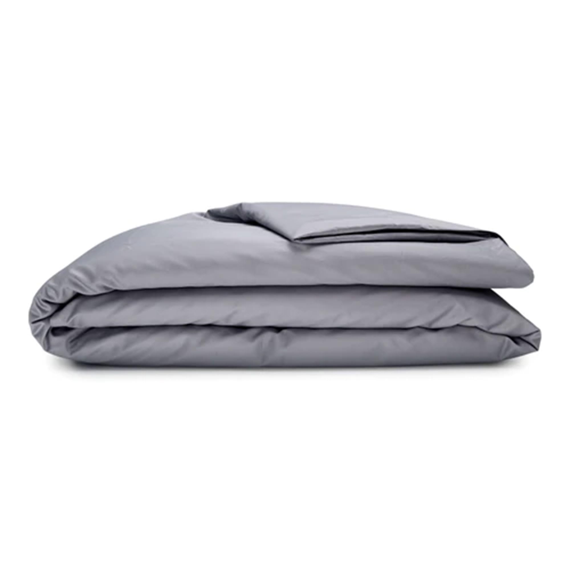 Sleepgram Supima Cotton 400 Thread Count Luxury Duvet Cover - Silver Ion Infused, Machine Washable, Zippered Closure with Travel Bag - King Size, Grey Stone - Perfect for Bedroom, Hotel & Travel Use