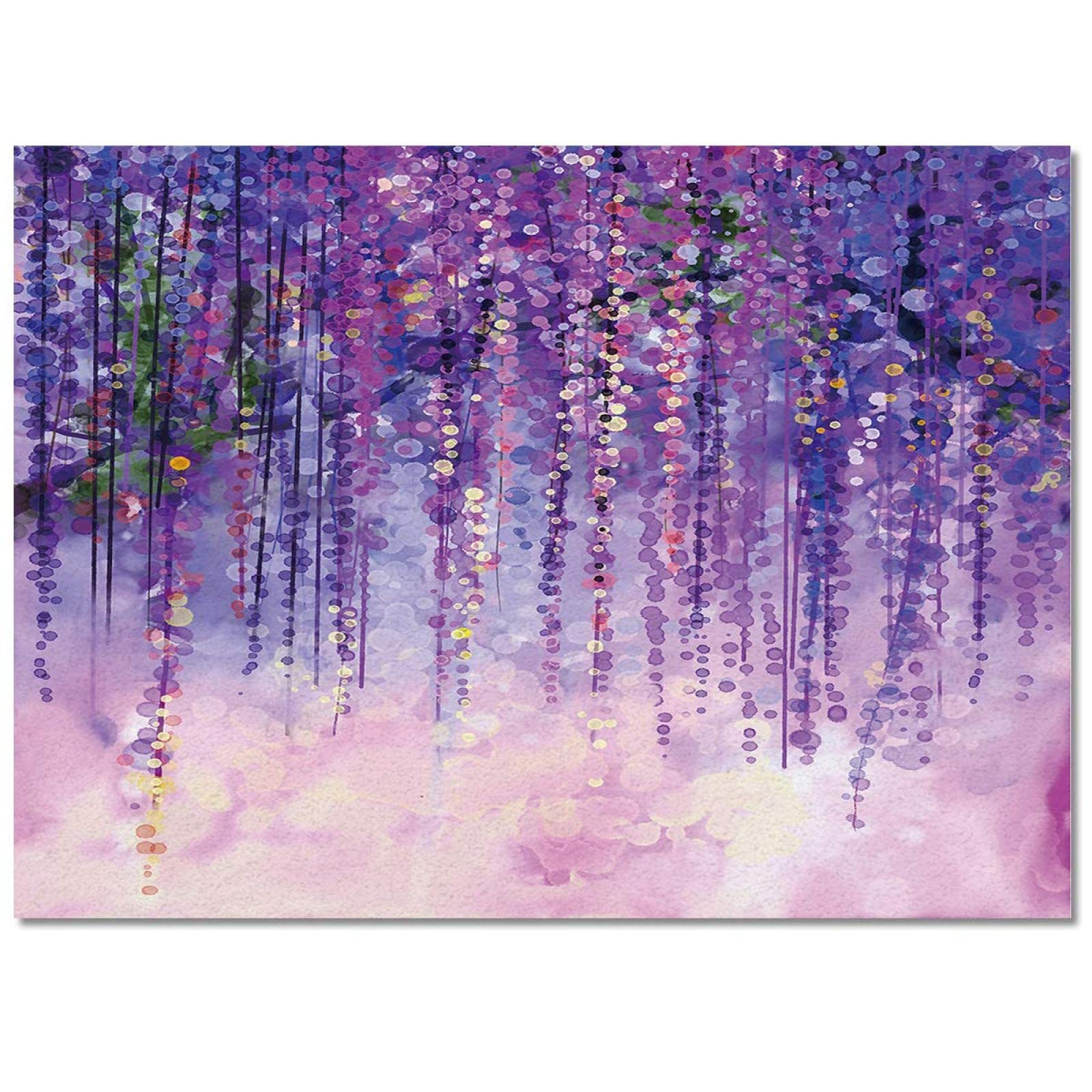 Purple Fantasy Flower Vine Area Rug - Soft Washable Violet Floral Carpet with Non-Slip Backing | 6x4 Feet for Kids Bedroom, Living Room, Dining Room & Study | Perfect for Home Decor, Nursery & Cozy Spaces