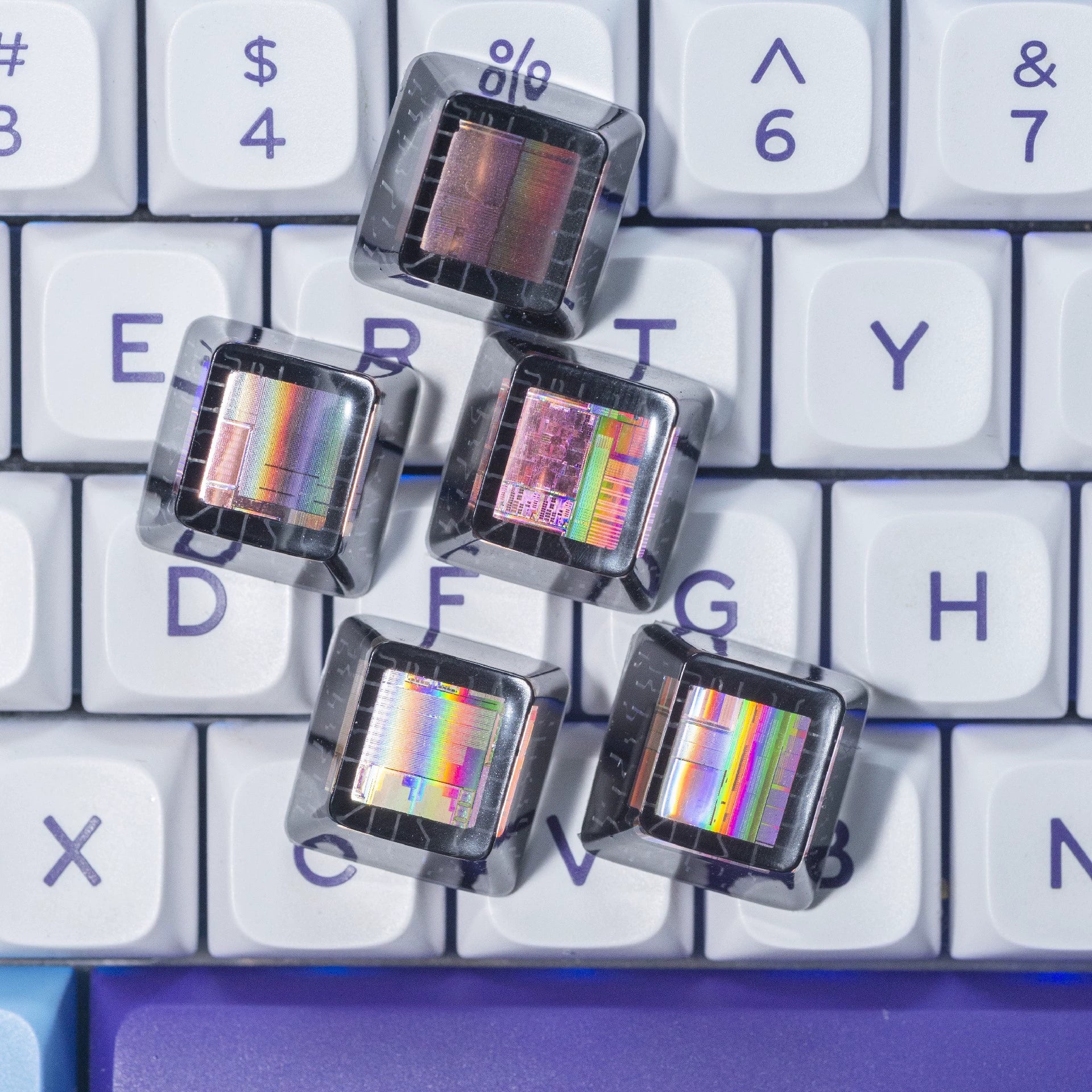 Transparent Crystal Drop Glue XDA Keycaps - Highly Customizable Keyboard Decorative Keycaps for Mechanical Gaming & Typing