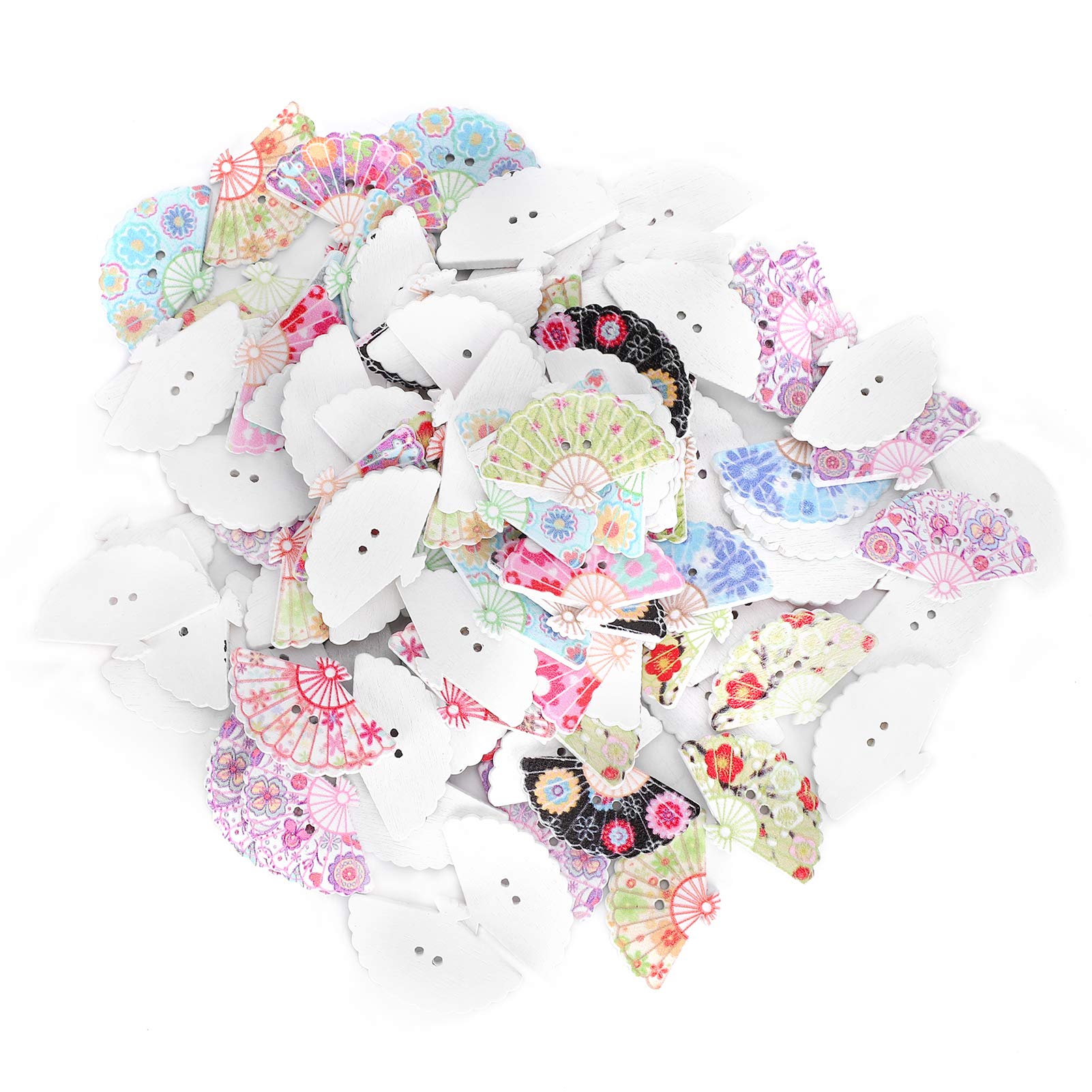 Wooden Fan-Shaped Buttons for Sewing & Decoration - Safe & Durable Sewing Accessories for Clothing, Crafts & Home Décor