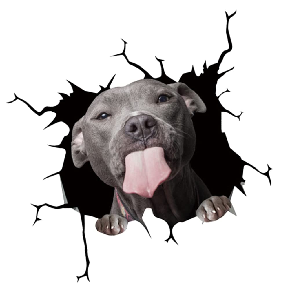 Realistic 3D Dog Stickers for Car Windows - Funny Pet Decals & Puppy Crack Electrostatic Clings - Waterproof Auto Decor Accessories for Cars, Walls & Home Use