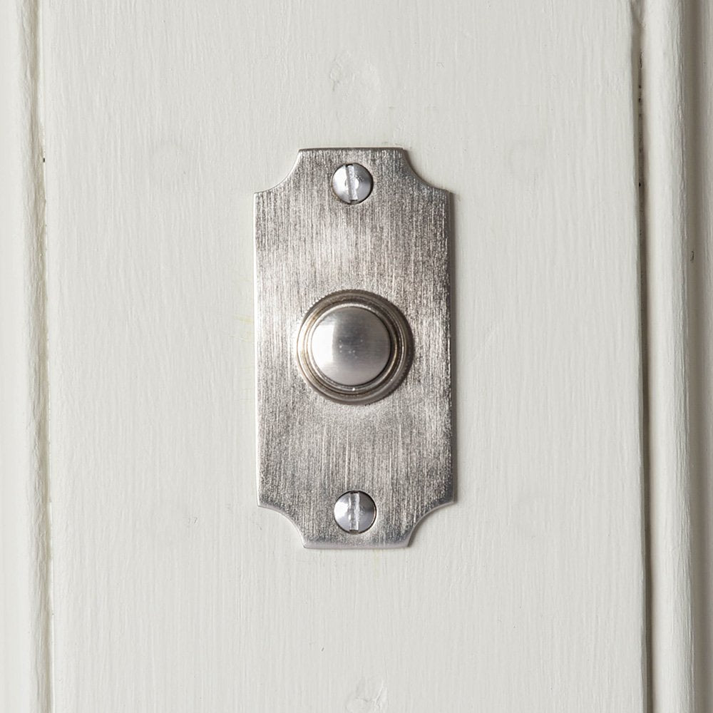 Satin Nickel Concave Bell Push Button - Elegant Doorbell for Home & Office - Perfect for Vintage & Modern Entryways