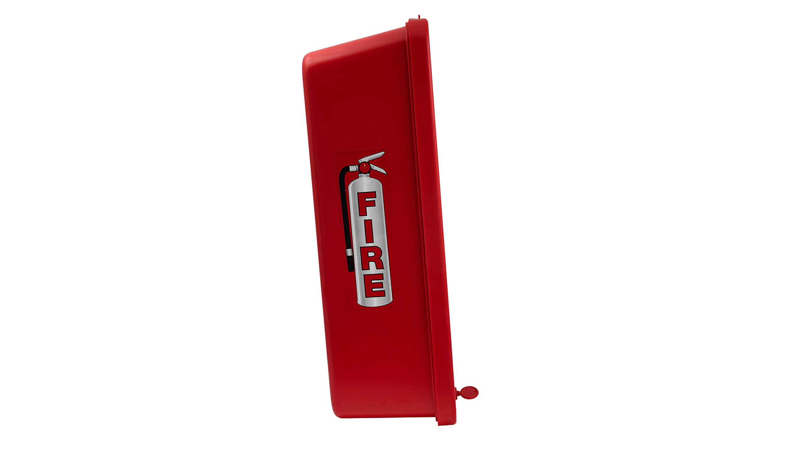 10 lb. Red Surface-Mounted Fire Extinguisher Cabinet with Hammer - Wall Mounted Safety Storage for Home, Garage & Outdoor Use - Fire Protection Equipment for Emergency Preparedness