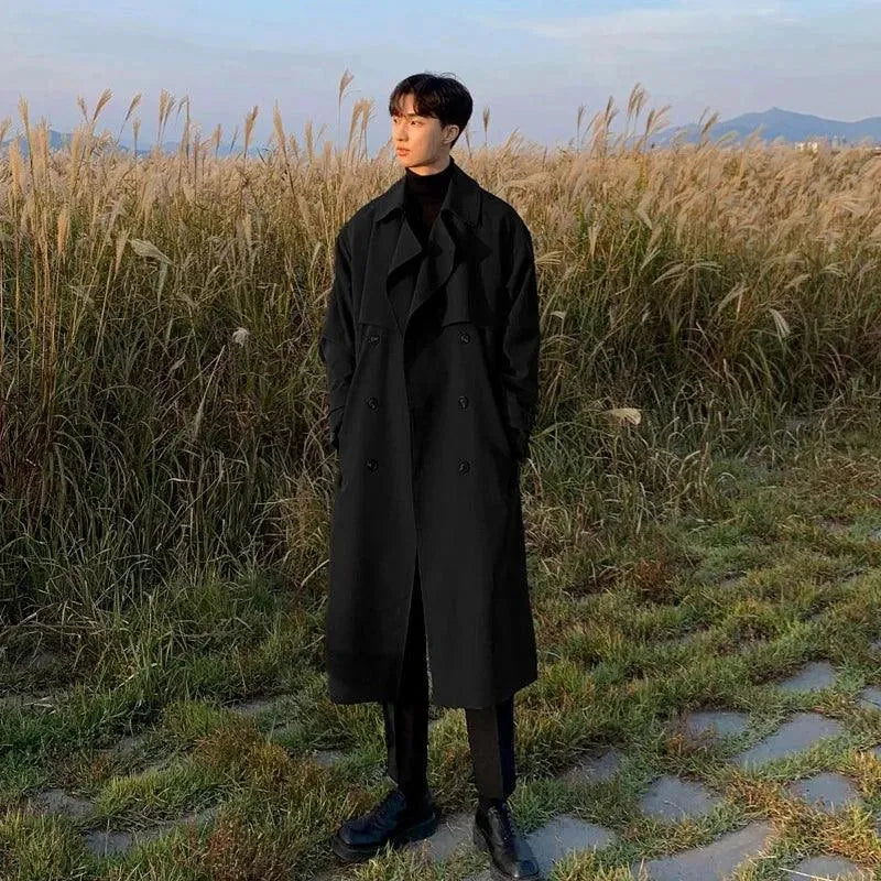 Stylish Men's Long Trench Coat - Waterproof Winter Overcoat for Business & Casual Wear - Perfect for Office, Dating & Outdoor Activities