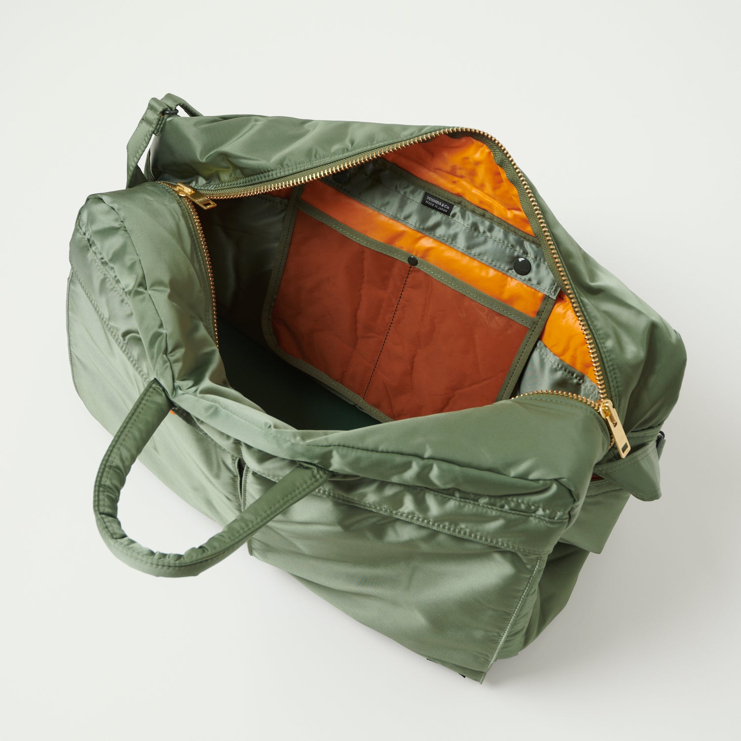 Porter Yoshida & Co. Small 2-Way Boston Bag in Sage Green | Durable Travel & Work Tote for Women & Men | Perfect for Commuting, Gym & Weekend Getaways