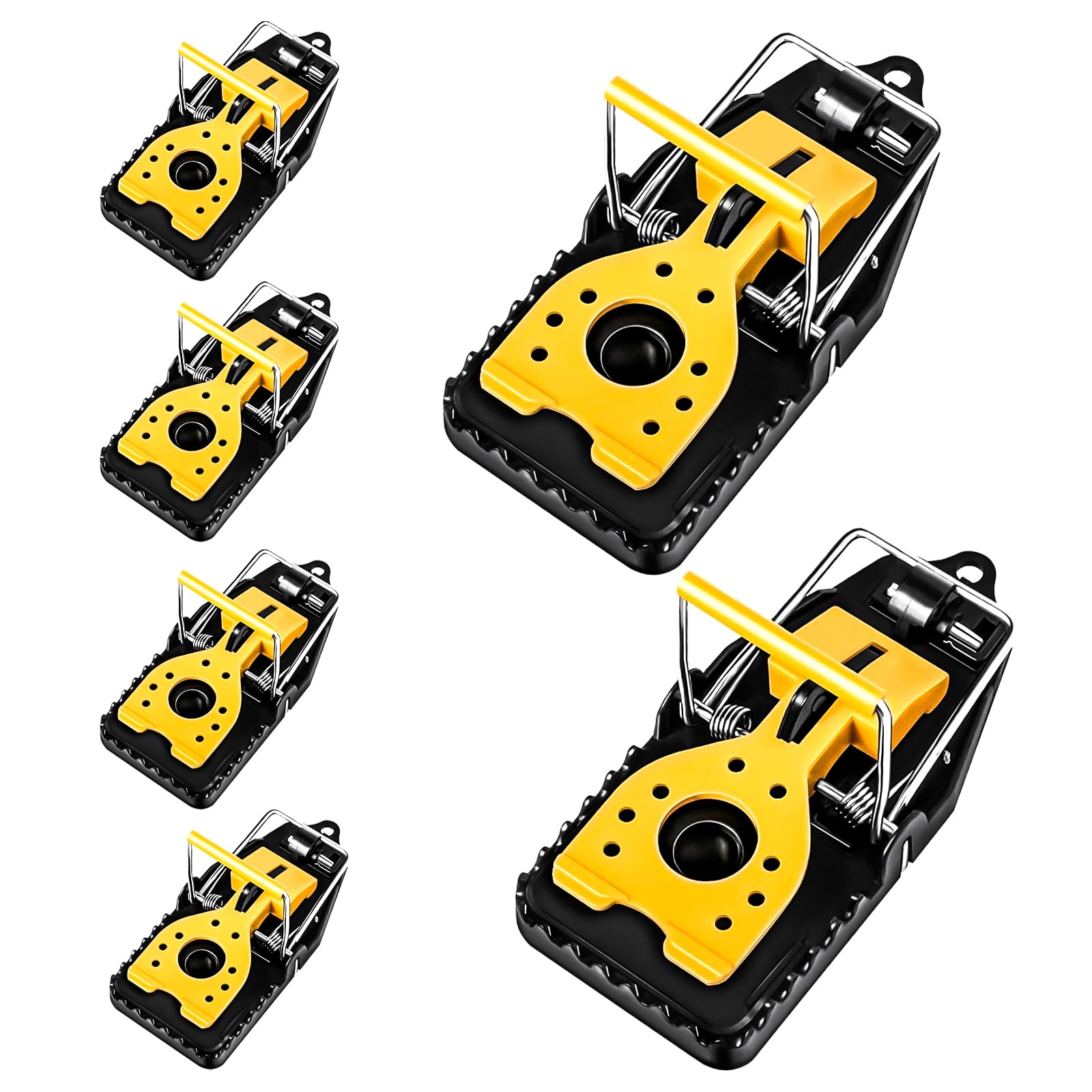 Reusable Snap Mouse Traps Indoor & Outdoor - Quick Effective Mice Catchers (6 Pack) for Home, Garage, Kitchen & Office - Rodent Control Quick-Set Mousetraps for Pest Prevention & Small Animal Trapping