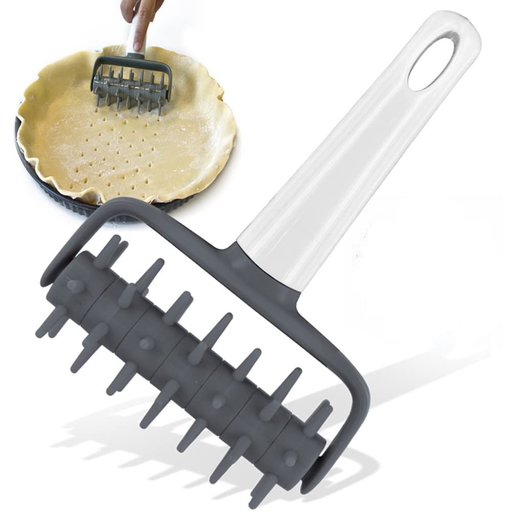 Professional Pizza Dough Roller Docker - Dough Blistering Killer & Pastry Pie Needle Wheels Cutter - 180x118mm Pizza Hole Puncher for Perfect Homemade Pizza, Pies & Pastries - Ideal for Home Bakers & Restaurants