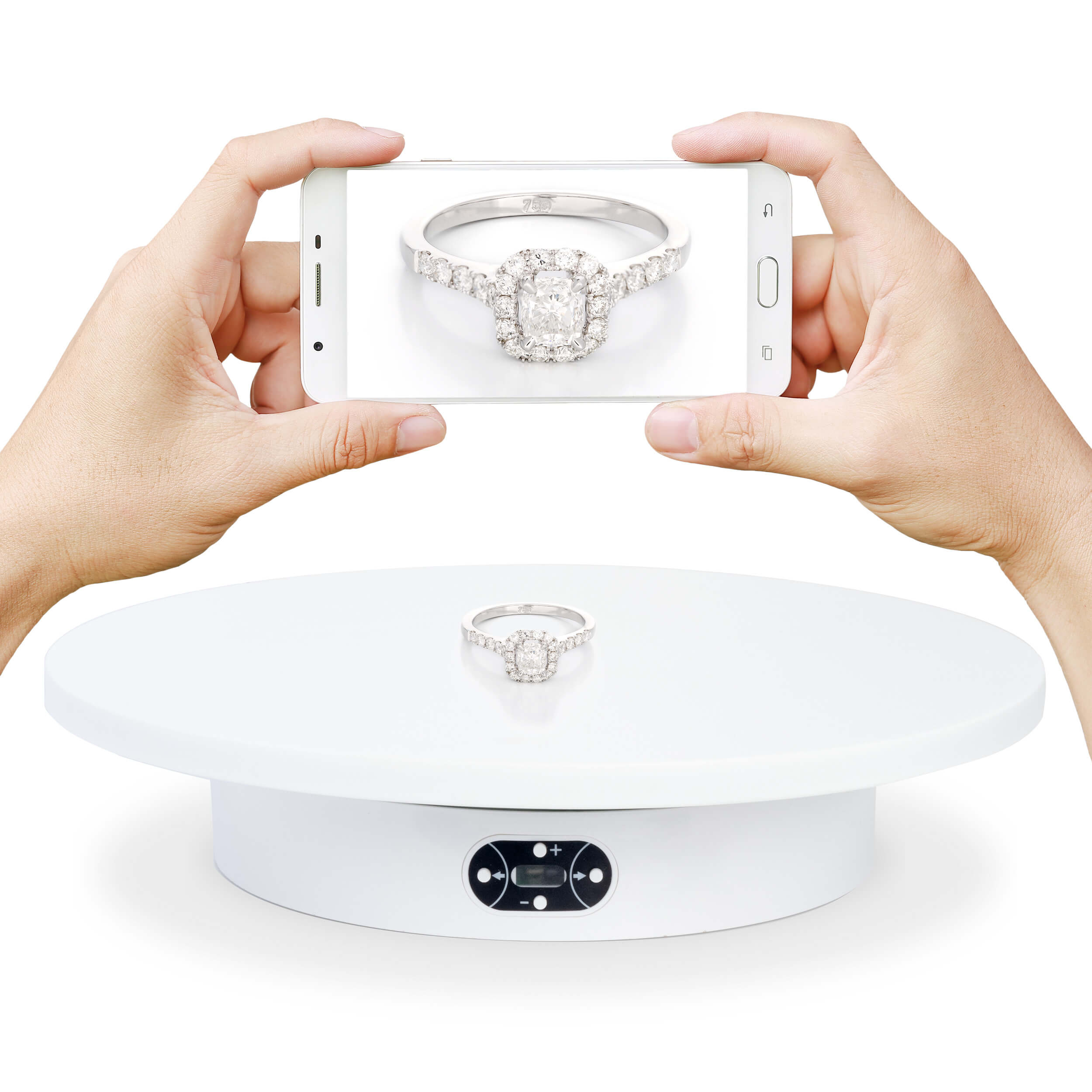 ORBIT300 Smart 30cm Electric Motorized Photography Turntable - 360° Rotating Display Stand for Product Photography, Jewelry, Food & E-commerce Showcase