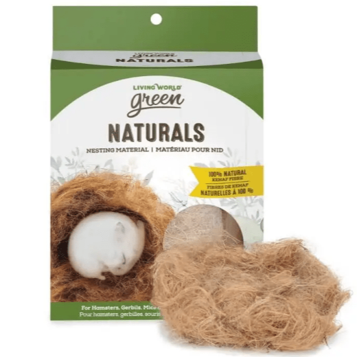 Living World Green Naturals Kenaf Fiber Nesting Material for Small Pets - Safe & Natural Bedding for Hamsters, Birds & Rodents - Perfect for Cage Lining & Nest Building