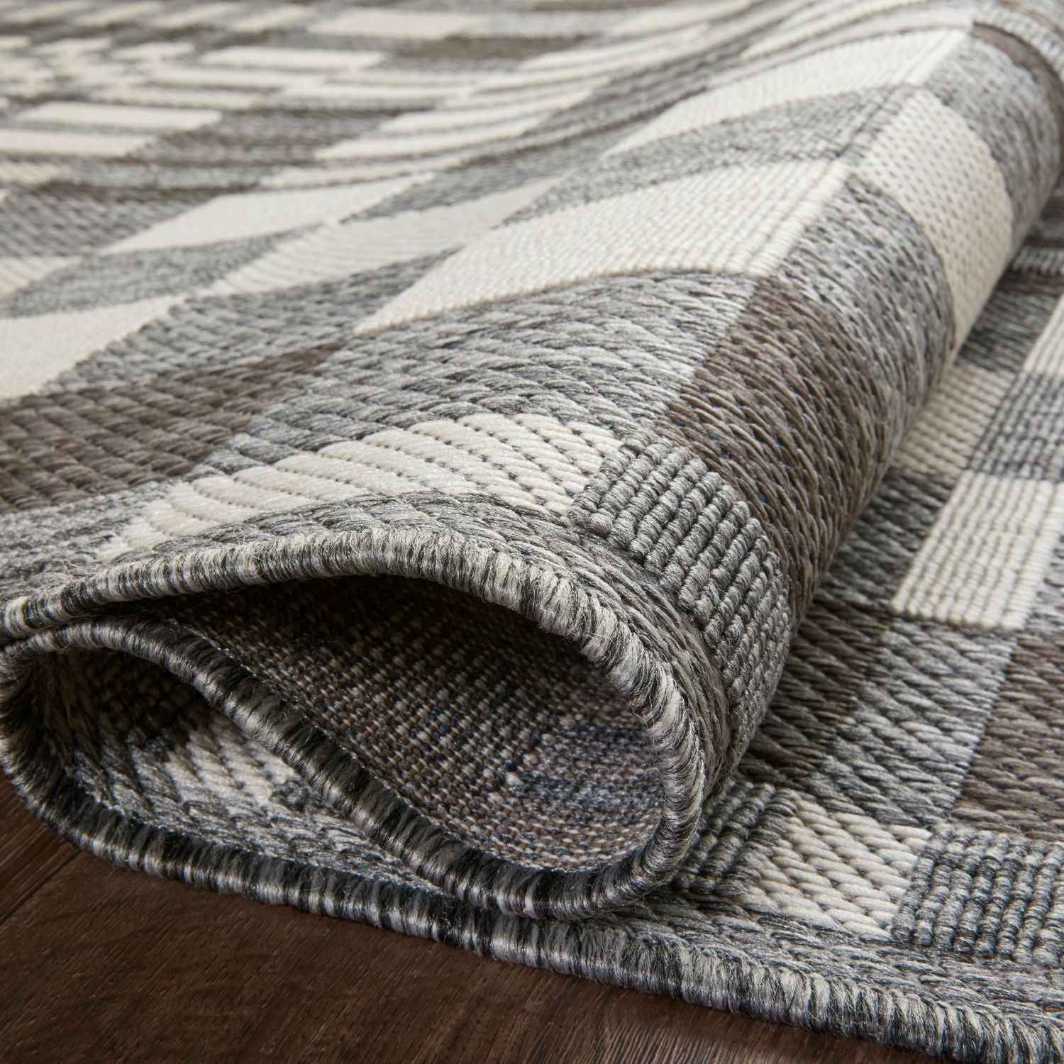 Loloi Rainier Ivory/Pebble Outdoor Rug - Waterproof & Durable Patio Rug for Deck, Poolside, and Garden - 5'x8' Weather-Resistant Area Rug