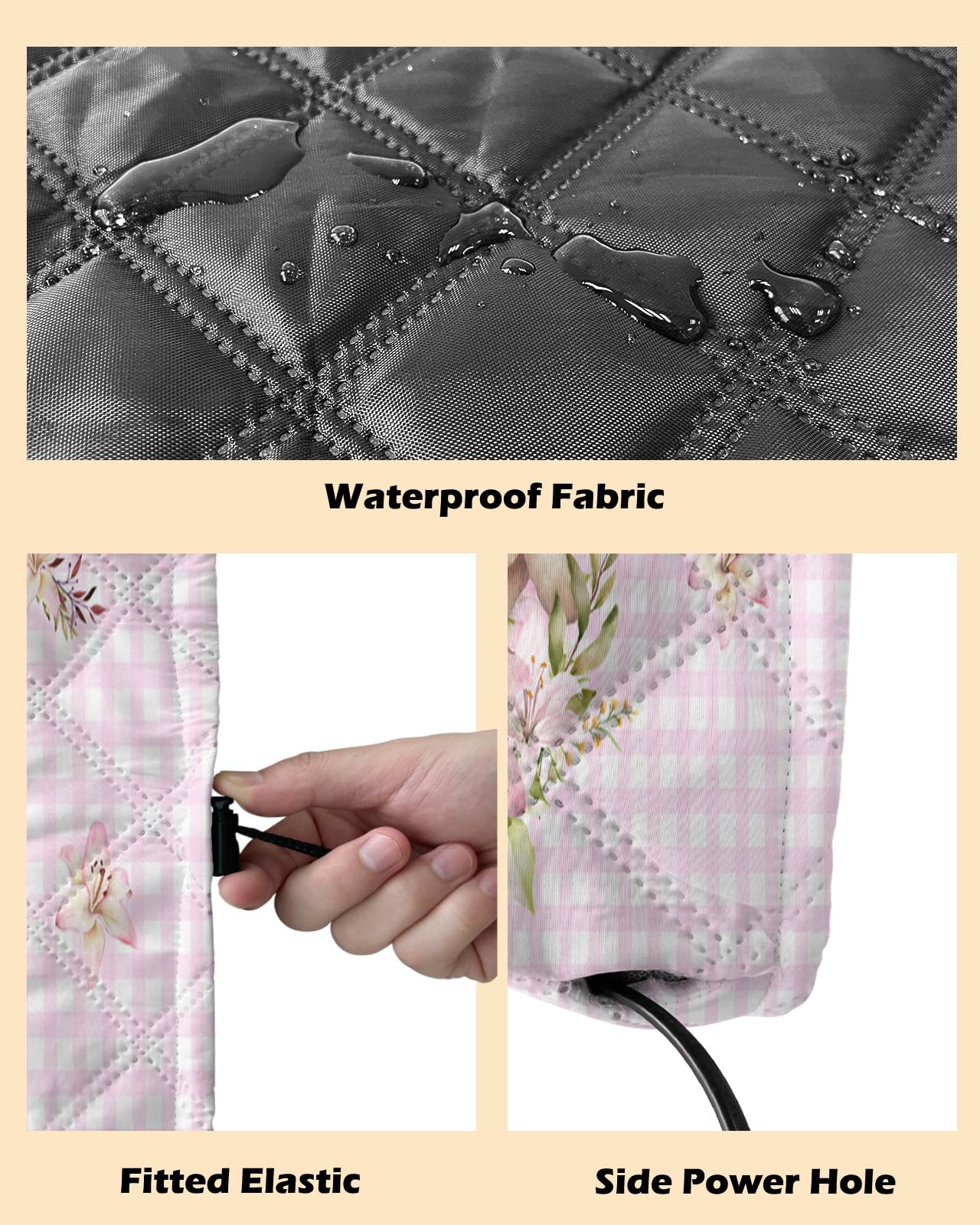 Pink Plaid Indoor Air Conditioner Cover for Window Units - Double Insulation, Adjustable & Waterproof AC Cover with Elastic Straps - 28'' x 20'' x 3.5'' - Perfect for Easter Bunny, Spring Flowers & Leaves Decor - Ideal for Home, Office & Seasonal Protection