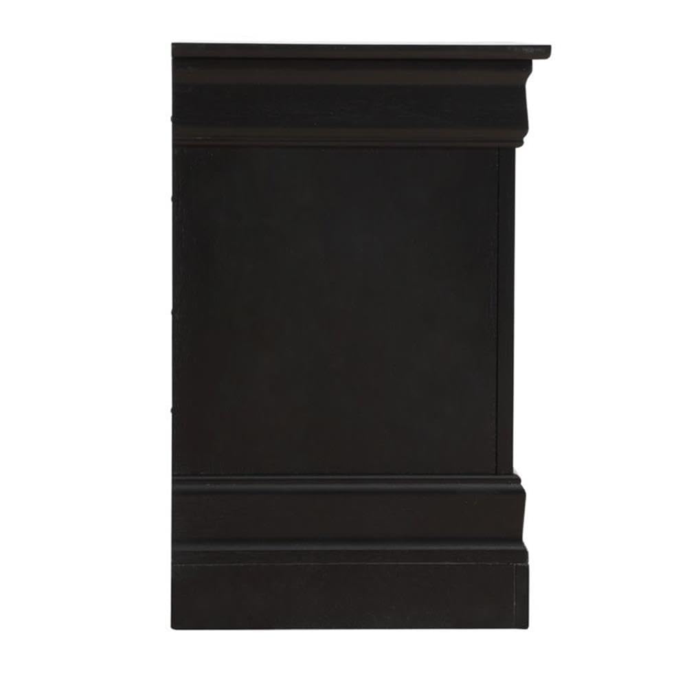 Glory Furniture Louis Phillipe 2 Drawer Nightstand in Black - Elegant Bedside Table for Bedroom Decor & Storage | Perfect for Master Bedroom, Guest Room, or Apartment