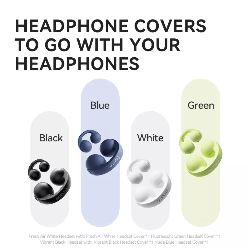 Sanag Z62S Wireless Bluetooth Headphones with Ear Clip - Open Ear Air Conduction Technology for Running, Cycling, Workouts & Outdoor Activities