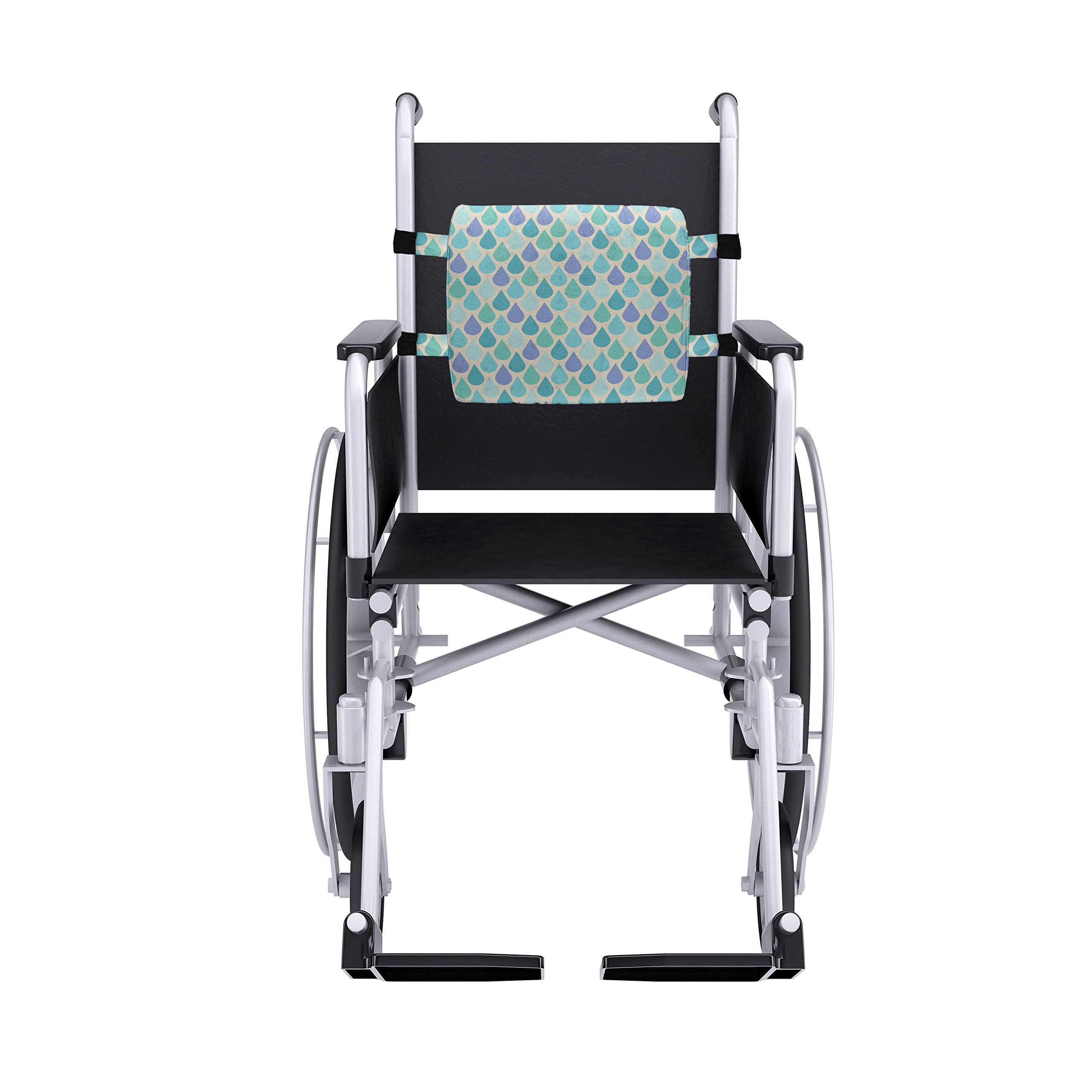 Ambesonne Teal Lumbar Support Pillow - Water Droplets Rain Design, High Density Foam for Office Chair & Car Seat Comfort, 14