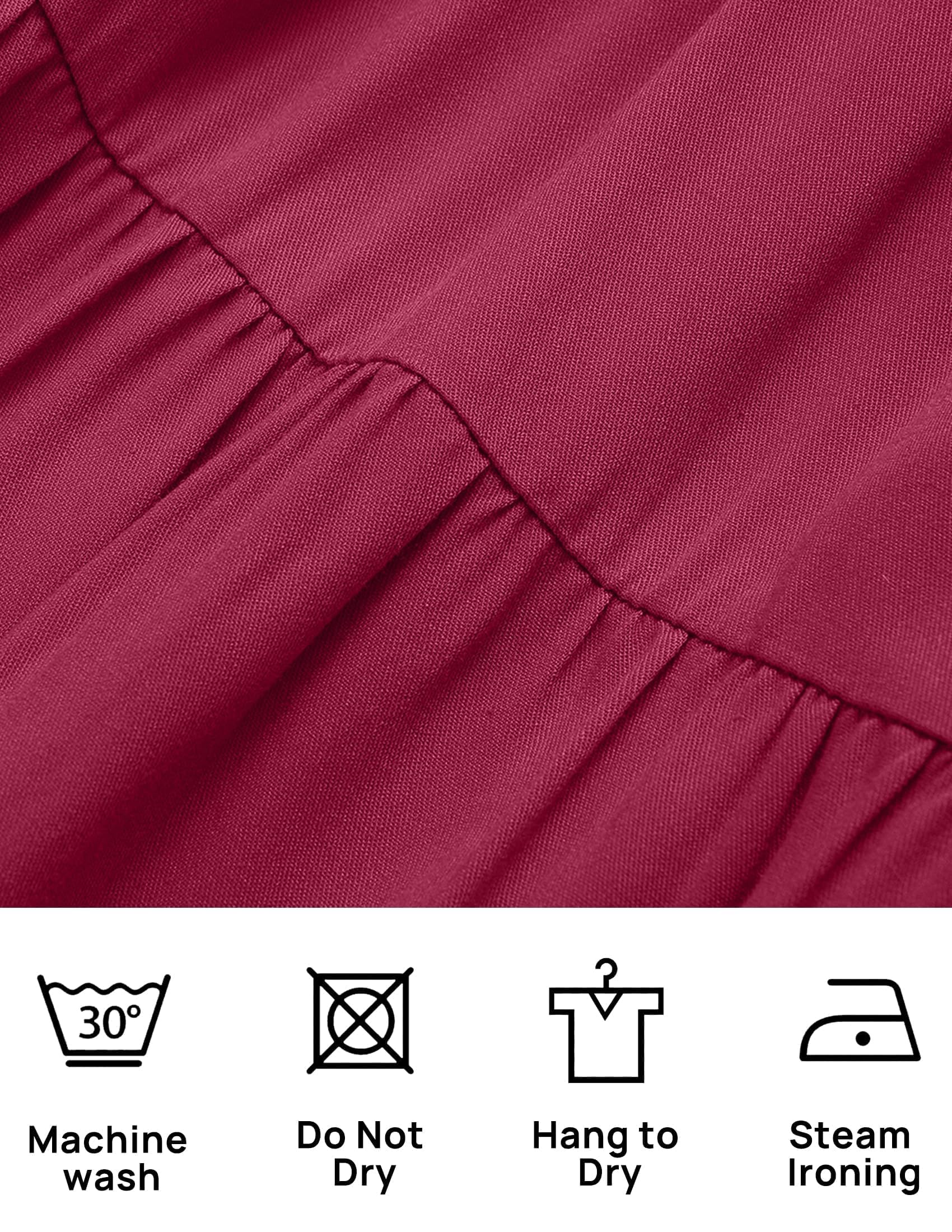 ZESICA Women's Summer 2025 Flutter Sleeve Smocked Waist Tiered Midi Dress - Casual Crew Neck Elastic Dress for Beach, Vacation & Everyday Wear