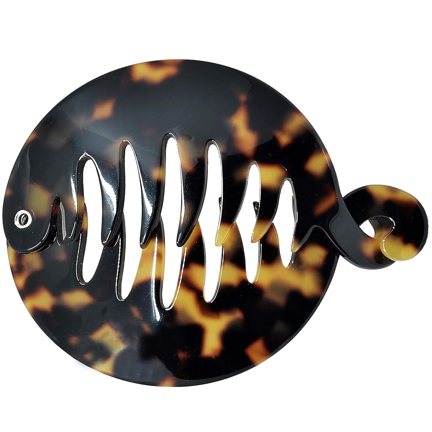 Camila Paris CP2326 3.25 Inch French Banana Clip Hair Comb - Round Tokyo Style Ponytail Holder for Thick Hair | Volume Boosting Interlocking Hair Clips | Fashion Hair Accessories for Women | Made in France | Perfect for Work, Parties & Everyday Styling