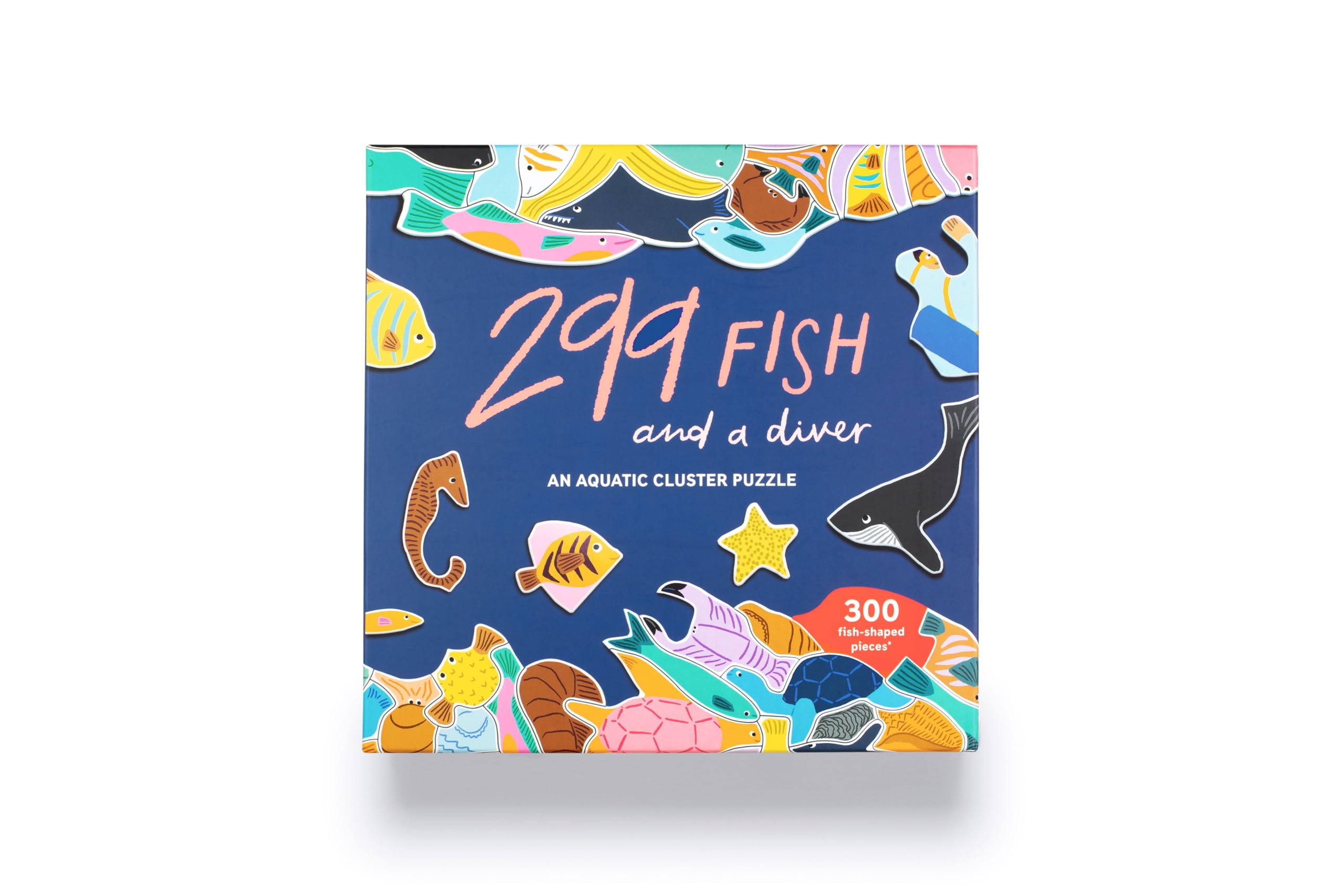 300 Piece Jigsaw Puzzle - Aquatic Cluster Puzzle with Fish & Diver | Challenging Ocean-Themed Brain Teaser for Adults & Kids | Perfect for Family Game Night & Educational Play