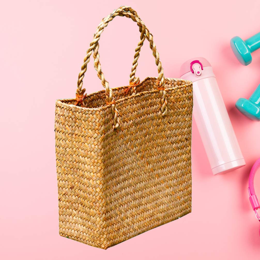 Women's Woven Straw Shoulder Bag - Stylish Tote for Travel & Beach