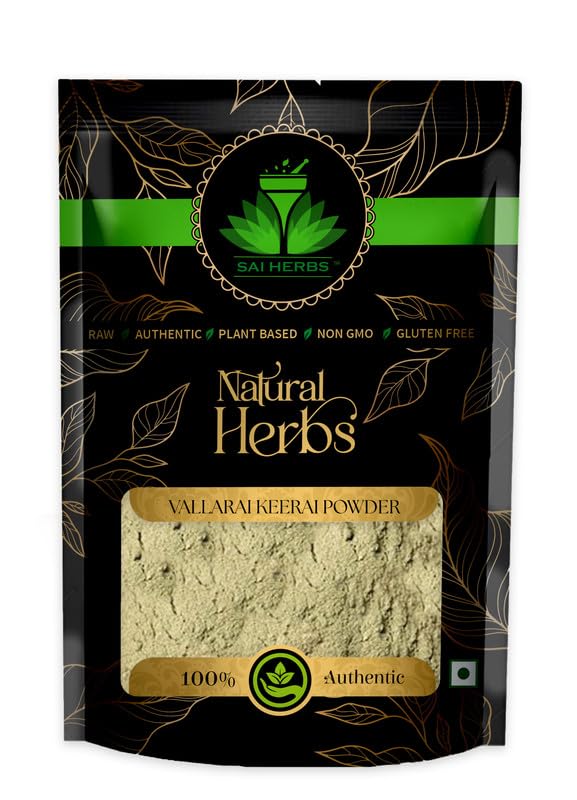 SAI HERBS Vallarai Keerai Powder - 100% Pure & Natural Brahmi Powder for Skin Care & Face Glow (1 KG) | Boosts Memory, Reduces Stress & Promotes Healthy Hair - Perfect for Ayurvedic Remedies & Daily Wellness