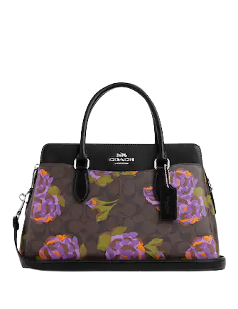 Coach Darcie Carryall Handbag - Signature Canvas with Rose Print - Stylish Women's Tote Bag for Work, Travel & Everyday Use