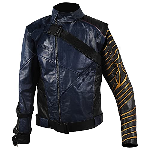 Men's The Falcon and The Winter Soldier Bucky Barnes Cosplay Jacket - Genuine Leather Superhero Costume for Halloween, Comic Con & Marvel Fans