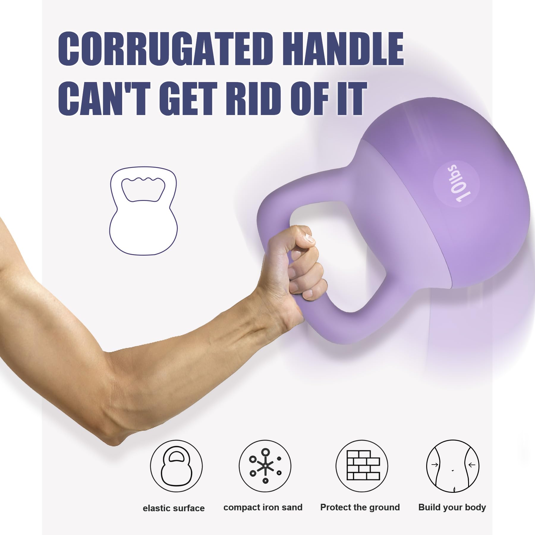 SogesPower Soft Kettlebells - Iron Sand Filled Exercise Weights for Strength Training, Shock-Proof Design with Wide-Grip Handle - Home Gym Fitness Equipment for Women, Men & Kids - Perfect for HIIT, CrossFit & Home Workouts - Purple