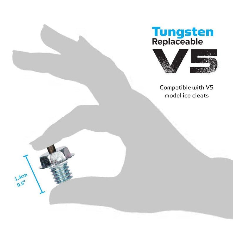 Icetrax Tungsten Replacement Spikes for V5 Ice Cleats - Durable Traction for Winter Hiking, Ice Fishing & Snow Sports
