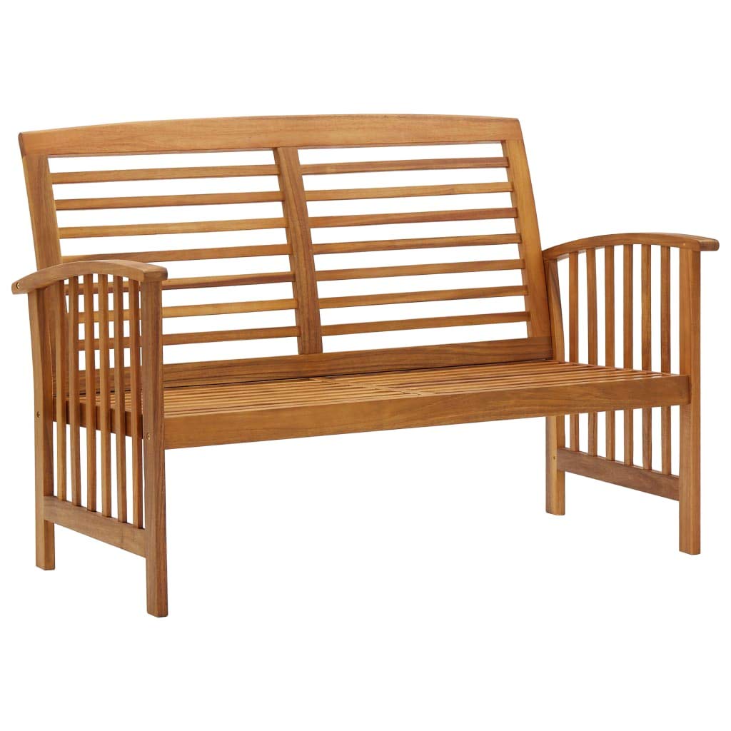 Premium 2-Piece Patio Lounge Set - Solid Acacia Wood Outdoor Furniture with Bench & Coffee Table - Vintage Brown Garden Set for Backyard, Poolside & Patio Relaxation