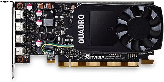 PNY NVIDIA Quadro P1000 4GB GDDR5 PCIe x16 Professional Graphics Card - 4K Displays @60Hz, 4x DisplayPort 1.4 - Refurbished (VCQP1000 PB) for CAD, 3D Modeling & Video Editing Workstations