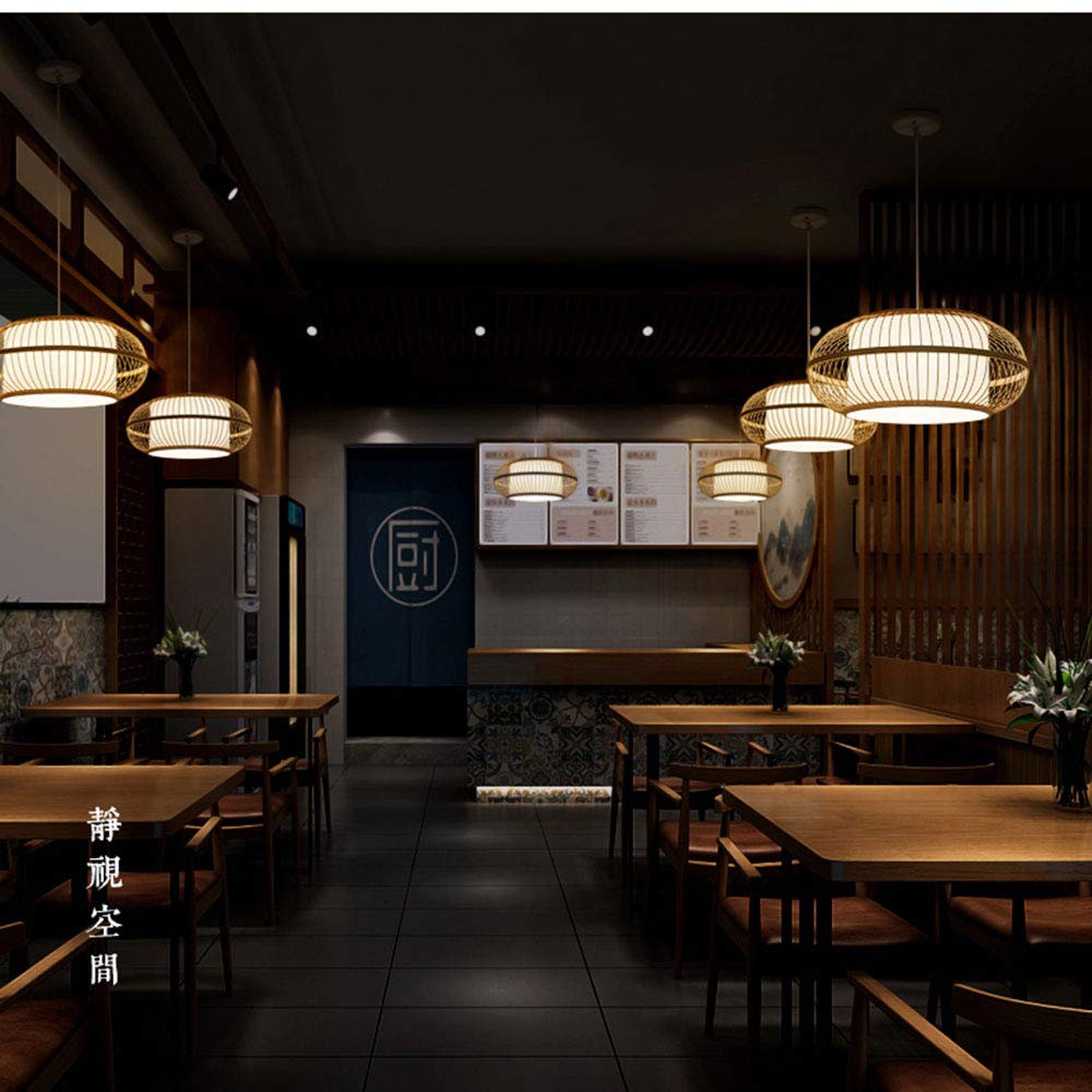 Modern Minimalist Round Chandelier - Japanese Inspired Hanging Pendant Light with E27 Socket (1 Lamp) - Perfect for Hallway, Corridor & Living Room Lighting Decor