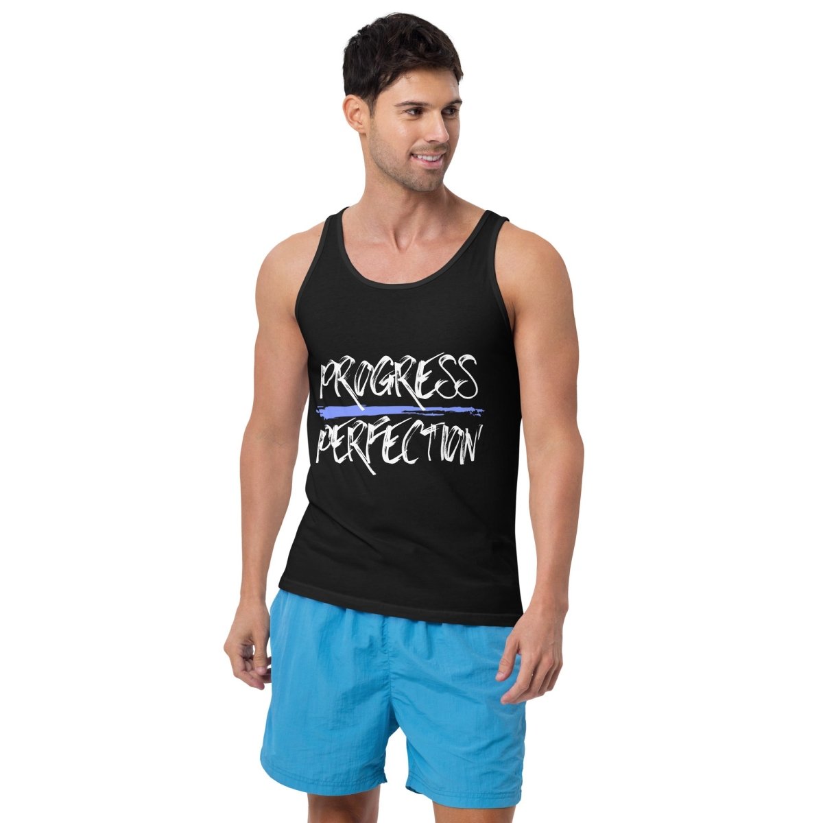 Progress Over Perfection Men's Workout Tank Top - Gym, Running & Athletic Performance Shirt for Fitness Training