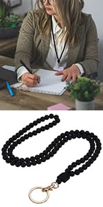 Beaded Silicone Lanyards for ID Badges & Keys - Teacher Nurse Gift for Work
