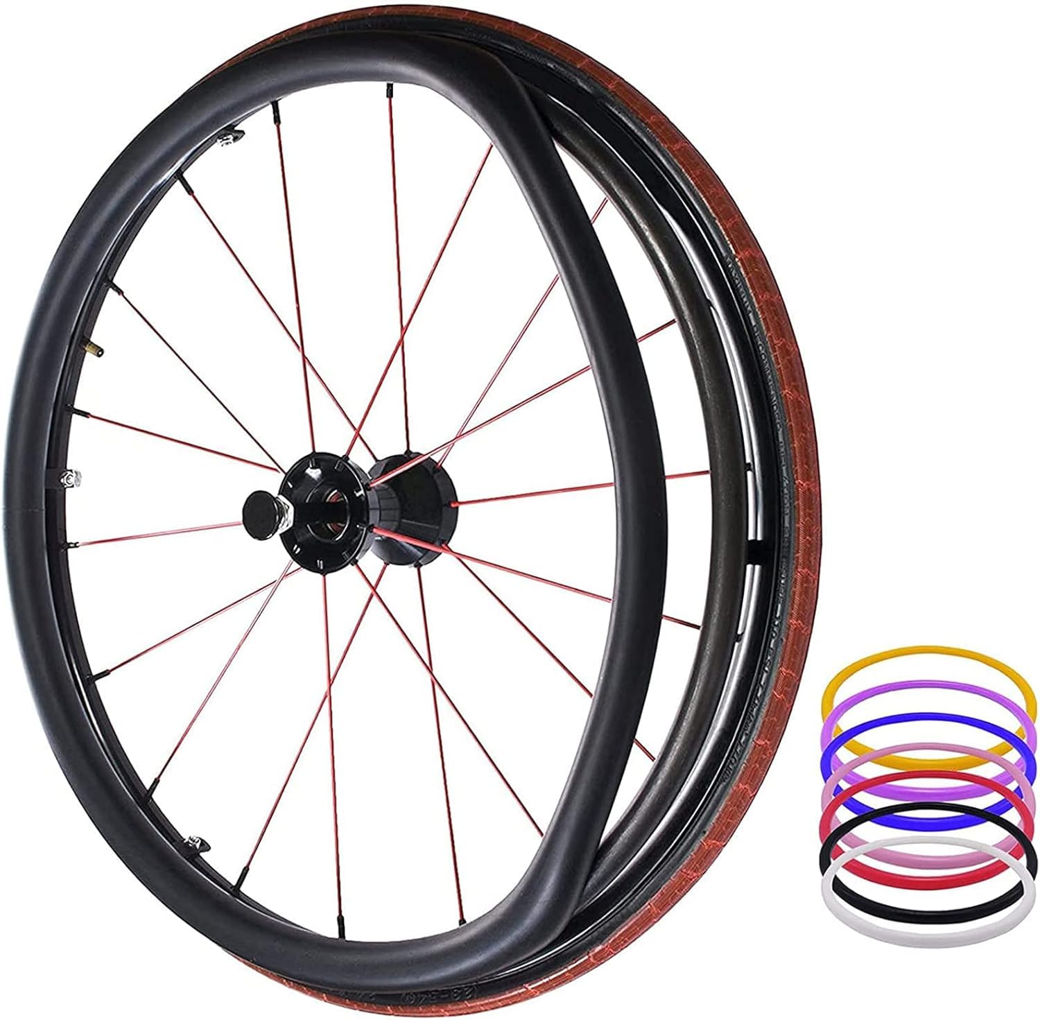 24-Inch Wheelchair Push Rim Covers - Silicone Hand Grips for Sports Wheelchairs | Wear-Resistant, Improved Grip & Traction | Ideal for Daily Use, Outdoor Activities & Sports Performance