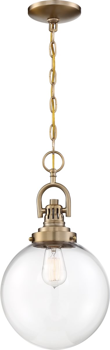 10W Skyloft Single Light Pendant in Burnished Brass - Modern Ceiling Lighting for Living Room, Bedroom, or Dining Area