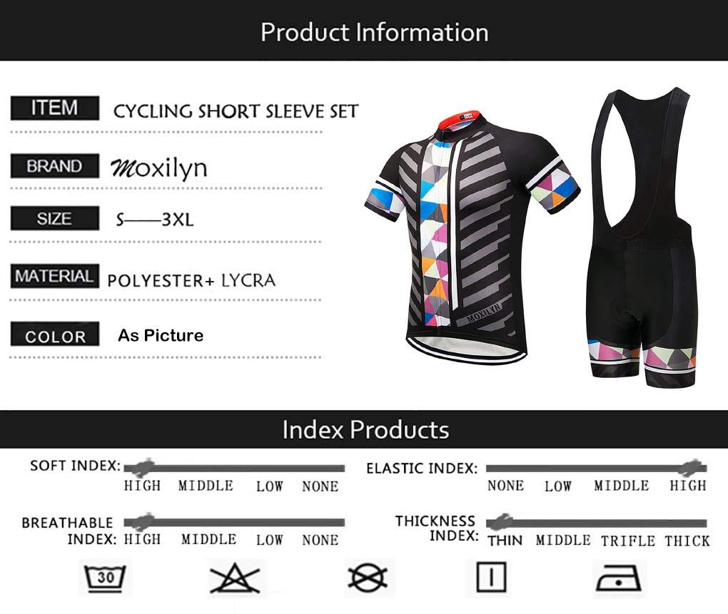 Men's Cycling Jersey & Bib Shorts Set - Quick-Dry, Full-Zip Road Bike Clothing Kit for Mountain & Commuter Biking | Perfect for Training, Racing & Outdoor Adventures