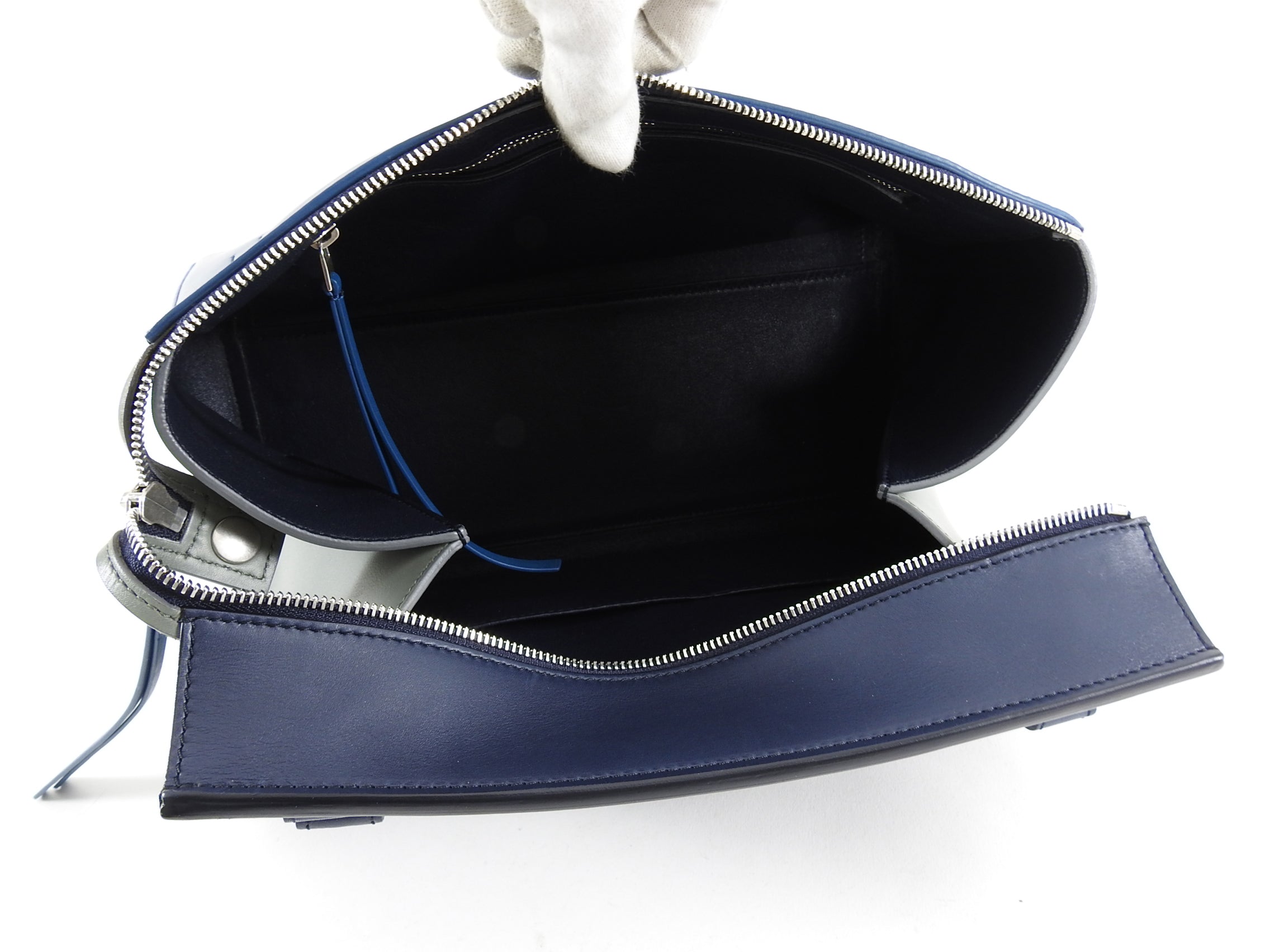 Celine Small Edge Bag in Tricolor Blue, Black & Grey - Stylish Crossbody Purse for Women, Perfect for Work, Travel & Everyday Use