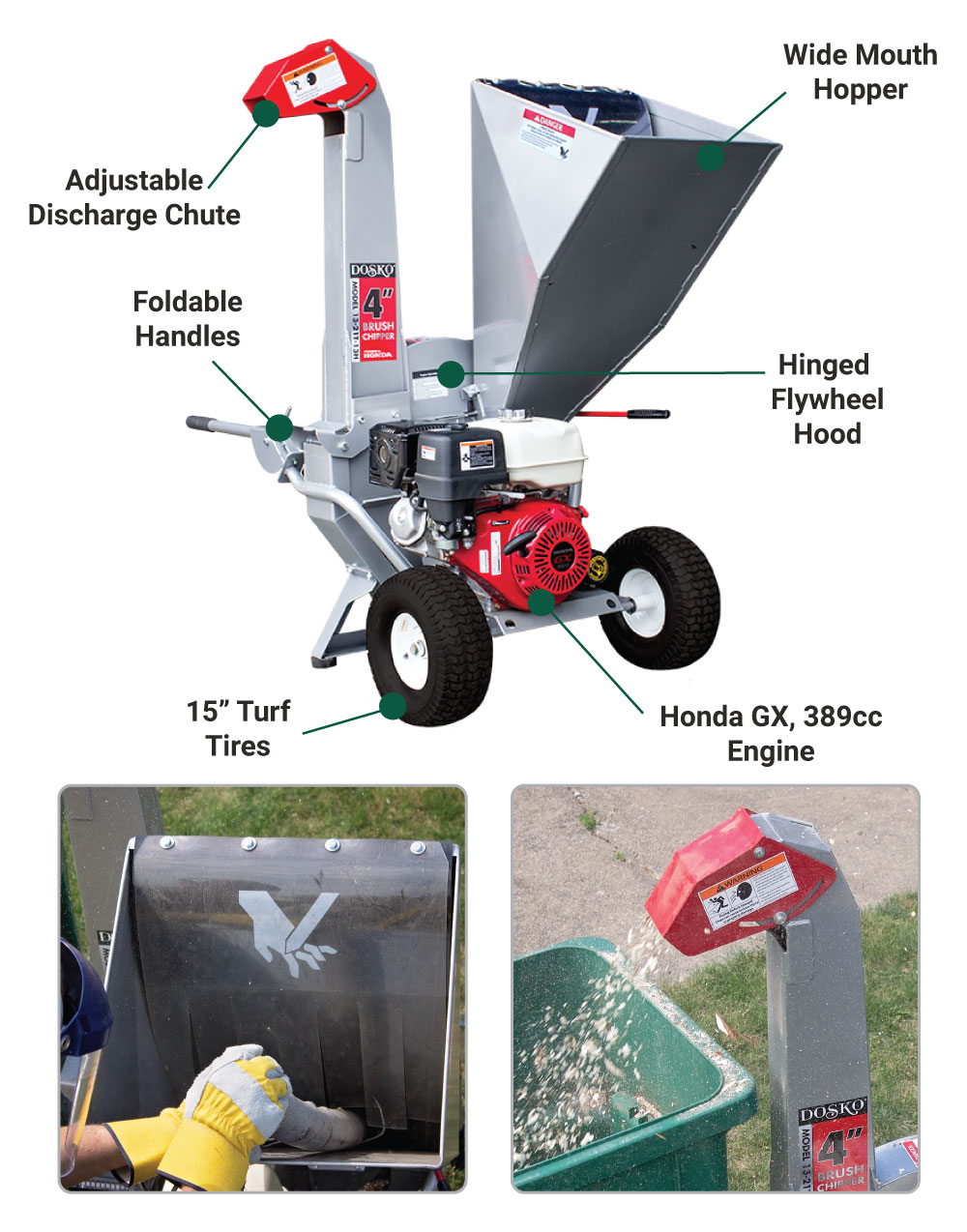 Dosko 13 21T 13H Brush Chipper - 4