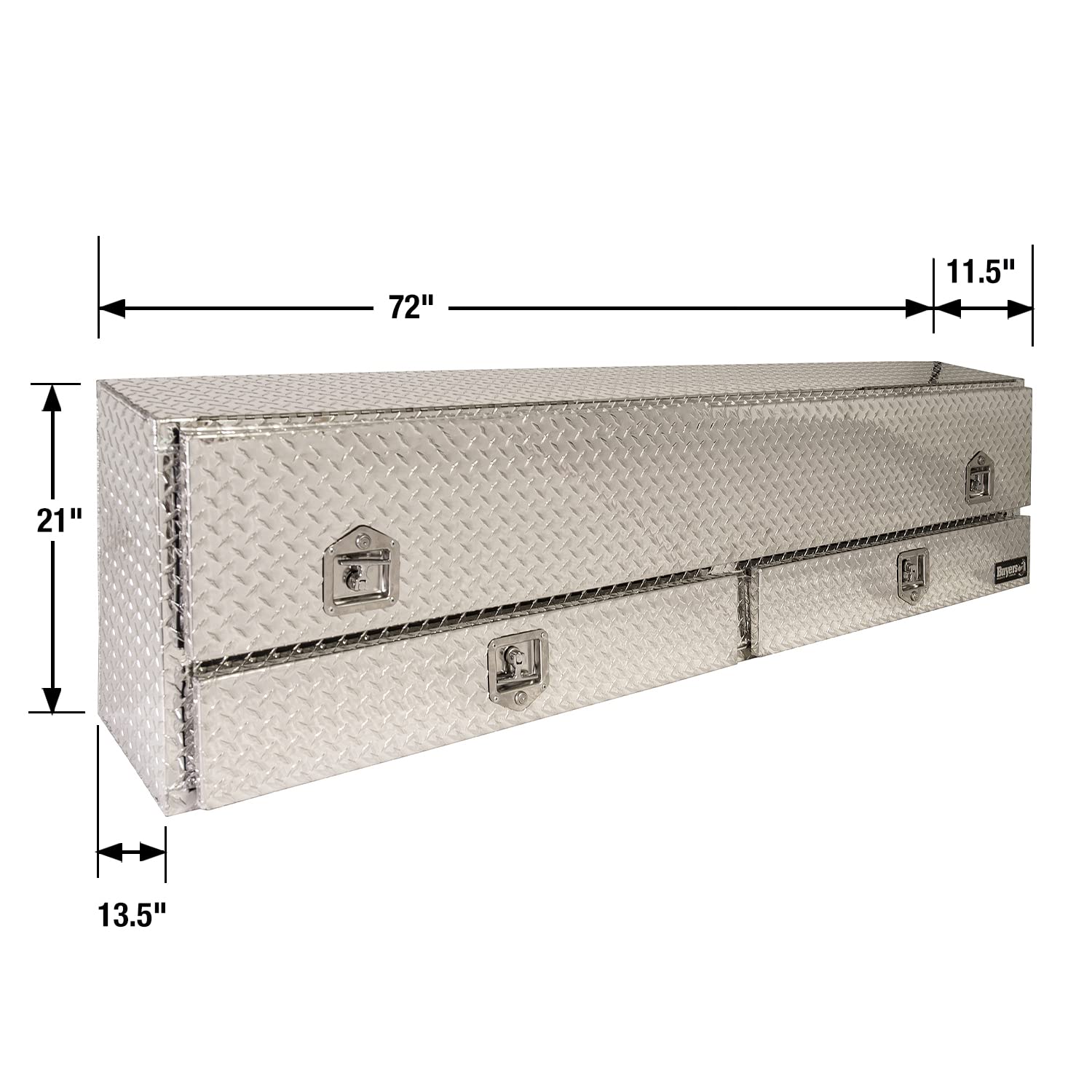 Buyers Products 1705641 72-Inch Diamond Tread Aluminum Contractor Toolbox with Bottom Drawers - Heavy Duty Storage for Construction Tools & Equipment